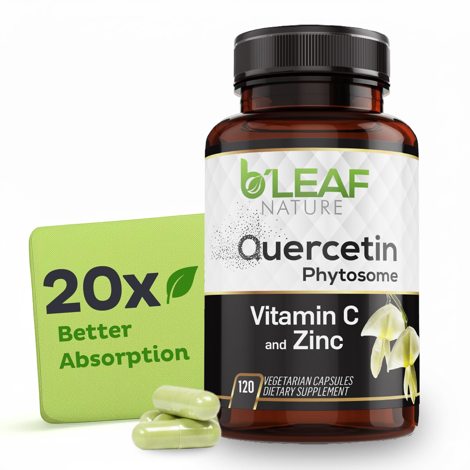 B'LEAF NATURE Quercetin Phytosome Capsules, 120 Count