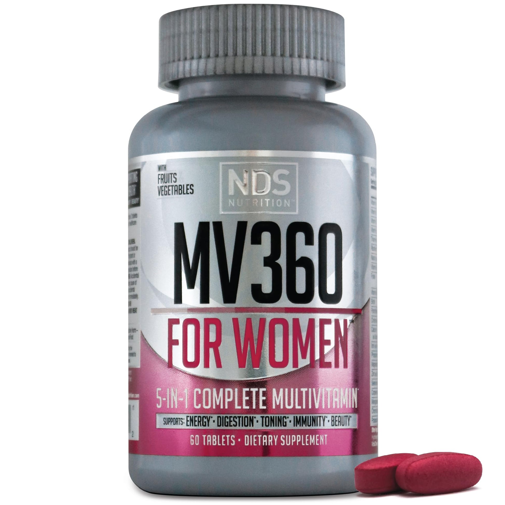 FitLife Brands Women's Nutrition MV360, 5-in-1 Complete Multivitamin with Essential Vitamins for Energy, Digestion, Toning, Immune Support, & Women’s Health & Beauty, 60 Tablets