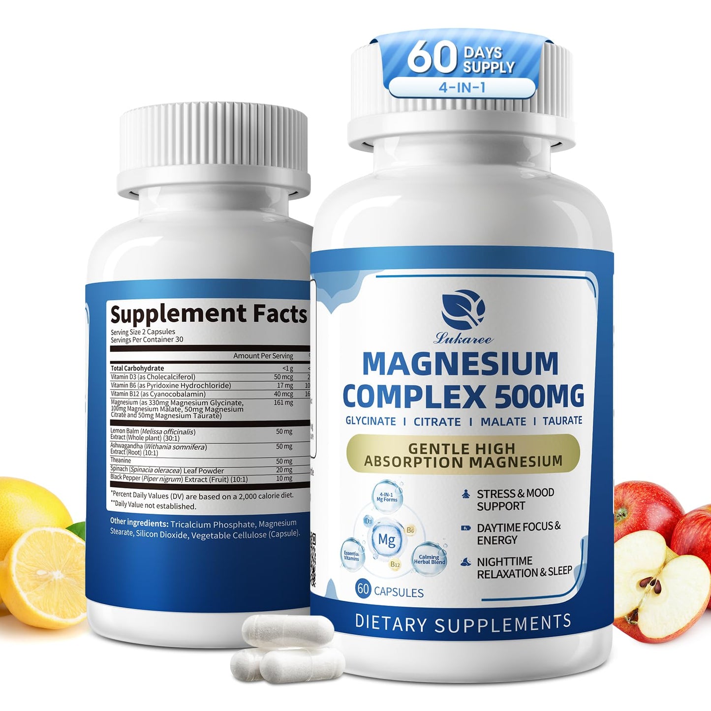 Lukaree Magnesium Complex Capsules, 120 Count
