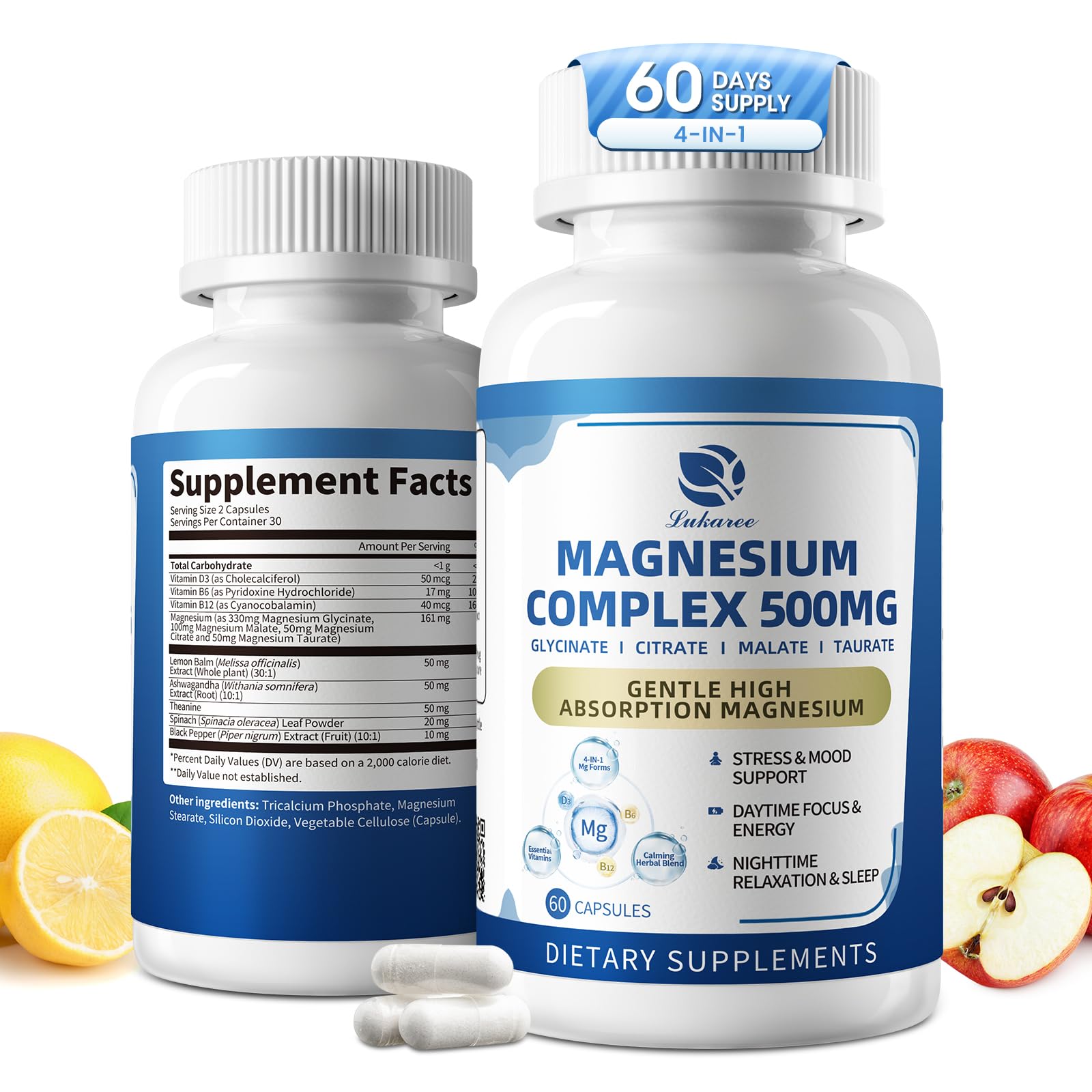 Lukaree Magnesium Complex Capsules, 120 Count