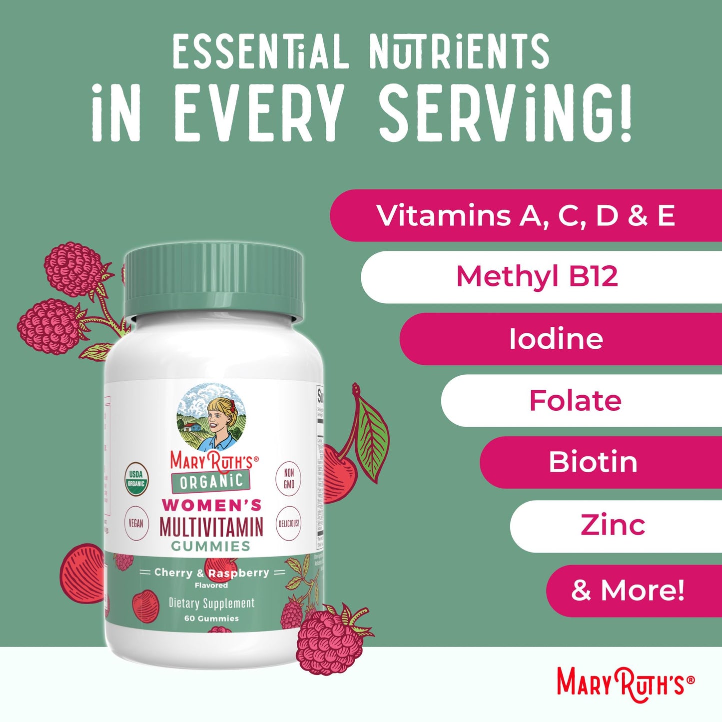 MARYRUTH'S Prenatal Postnatal Multivitamin Gummies, 120 Count