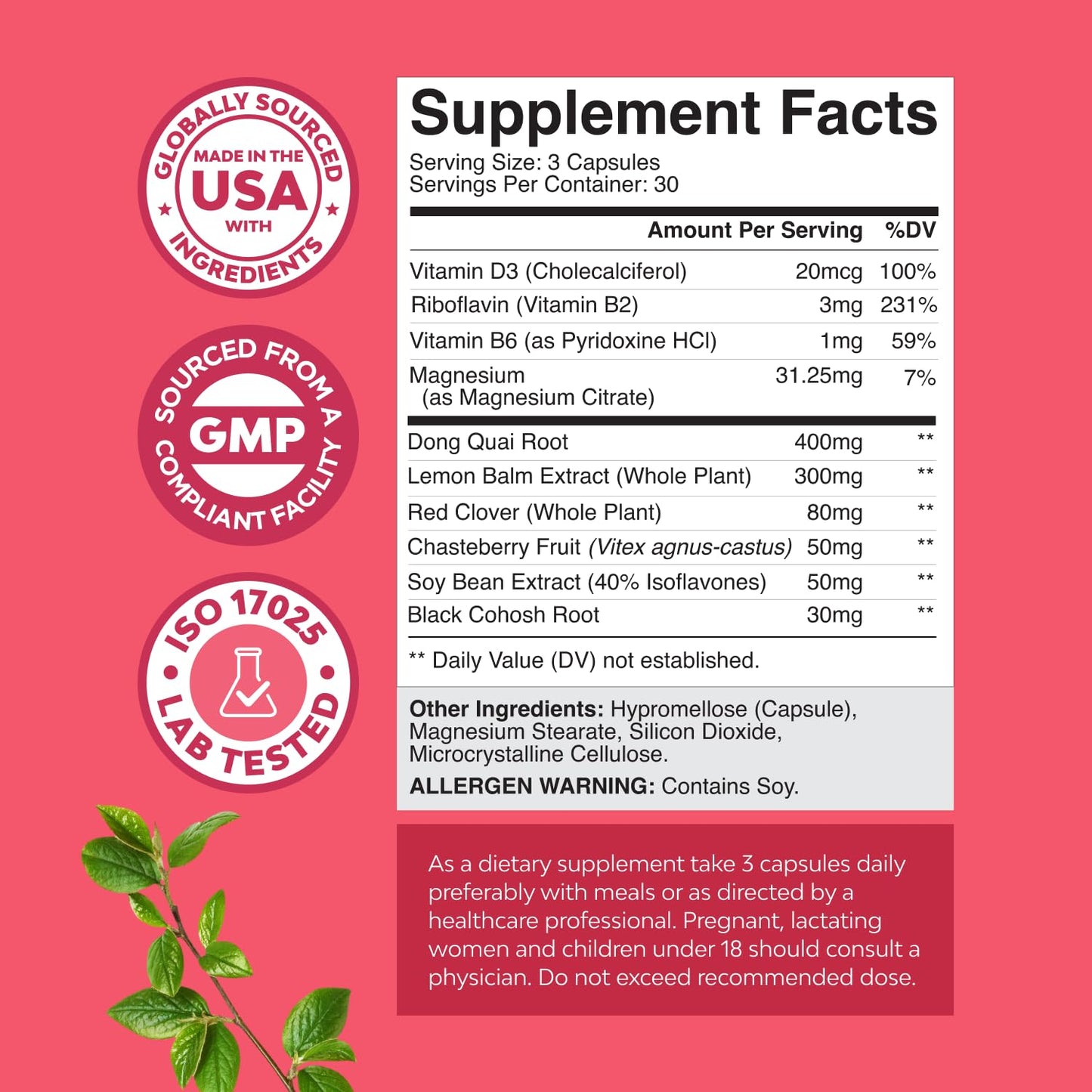 Natures Craft Complete Herbal Menopause Supplement, 90 Capsules