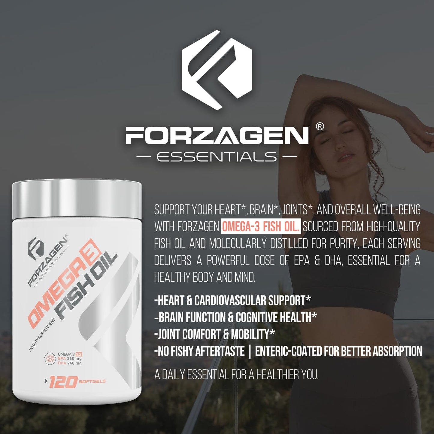 Forzagen Omega 3 Fish Oil Supplement Tablet, 1 Count