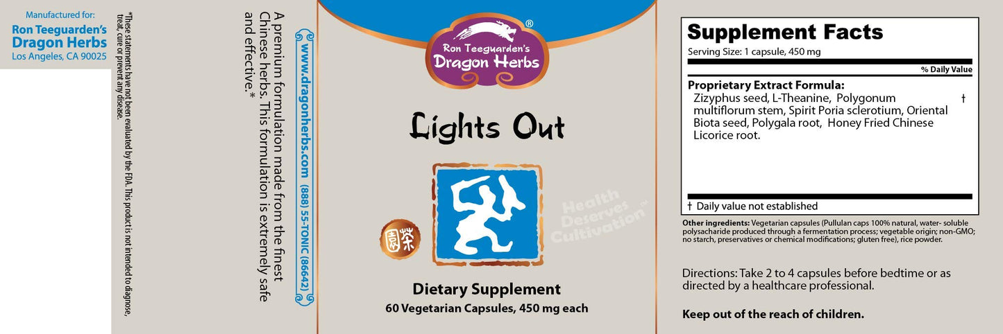 Dragon Herbs Lights Out Capsules 60 Count