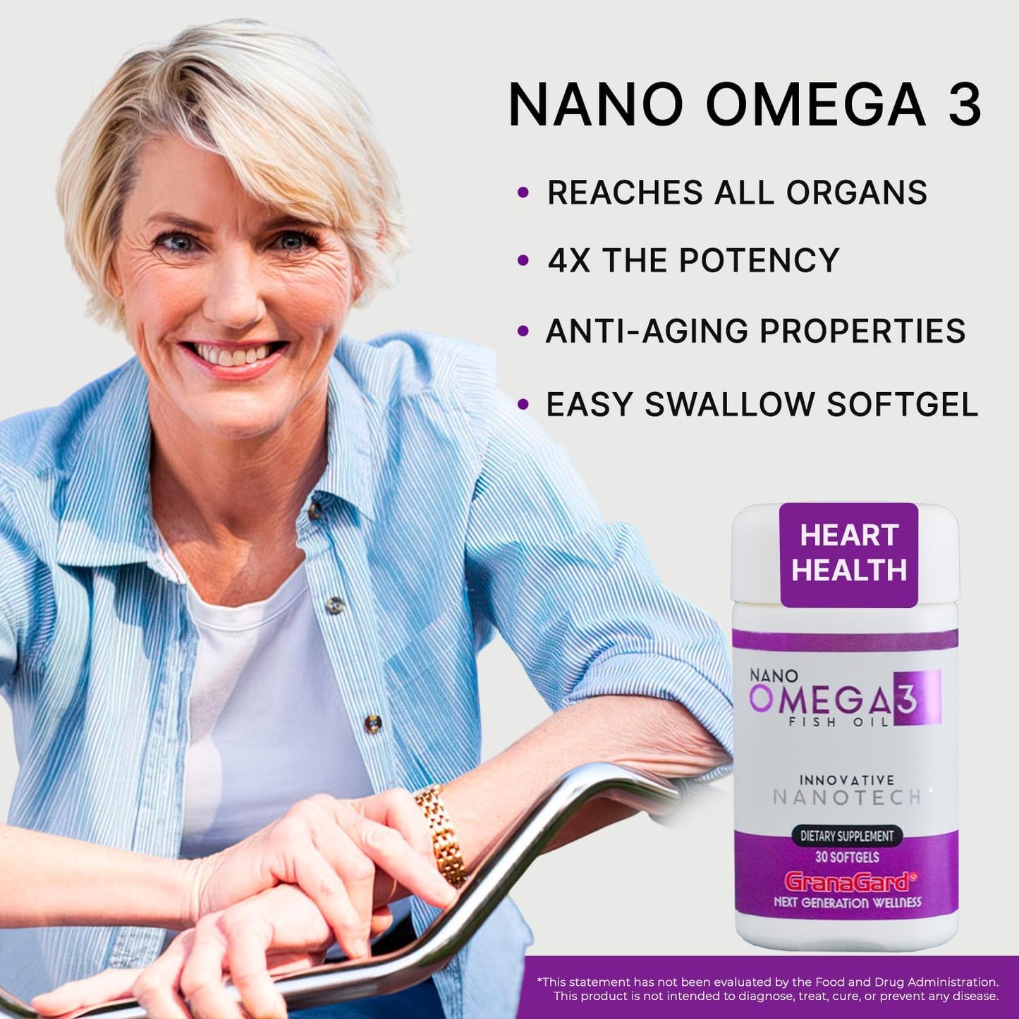Granagard Nano Omega-3 Fish Oil Softgels, 30 Count