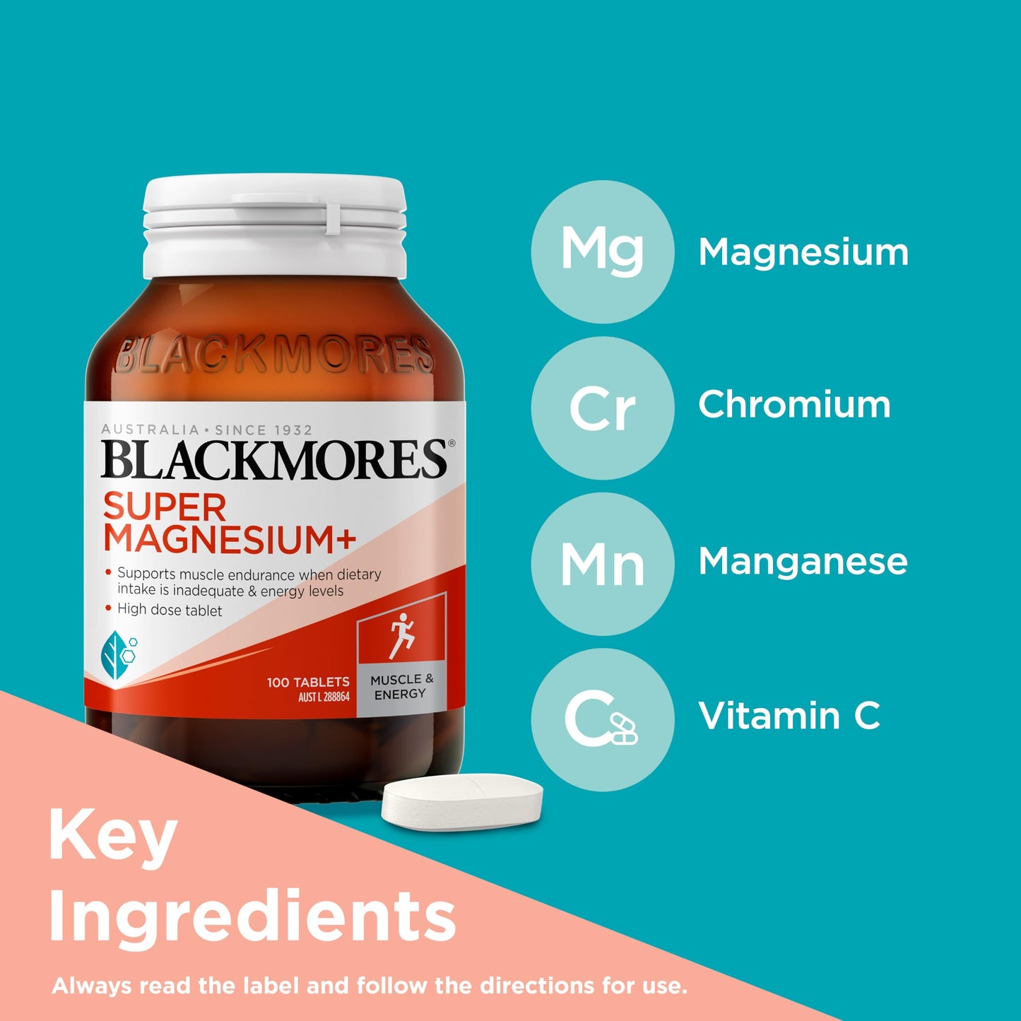 Blackmores Super Magnesium Plus Tablets, 100 Tablets