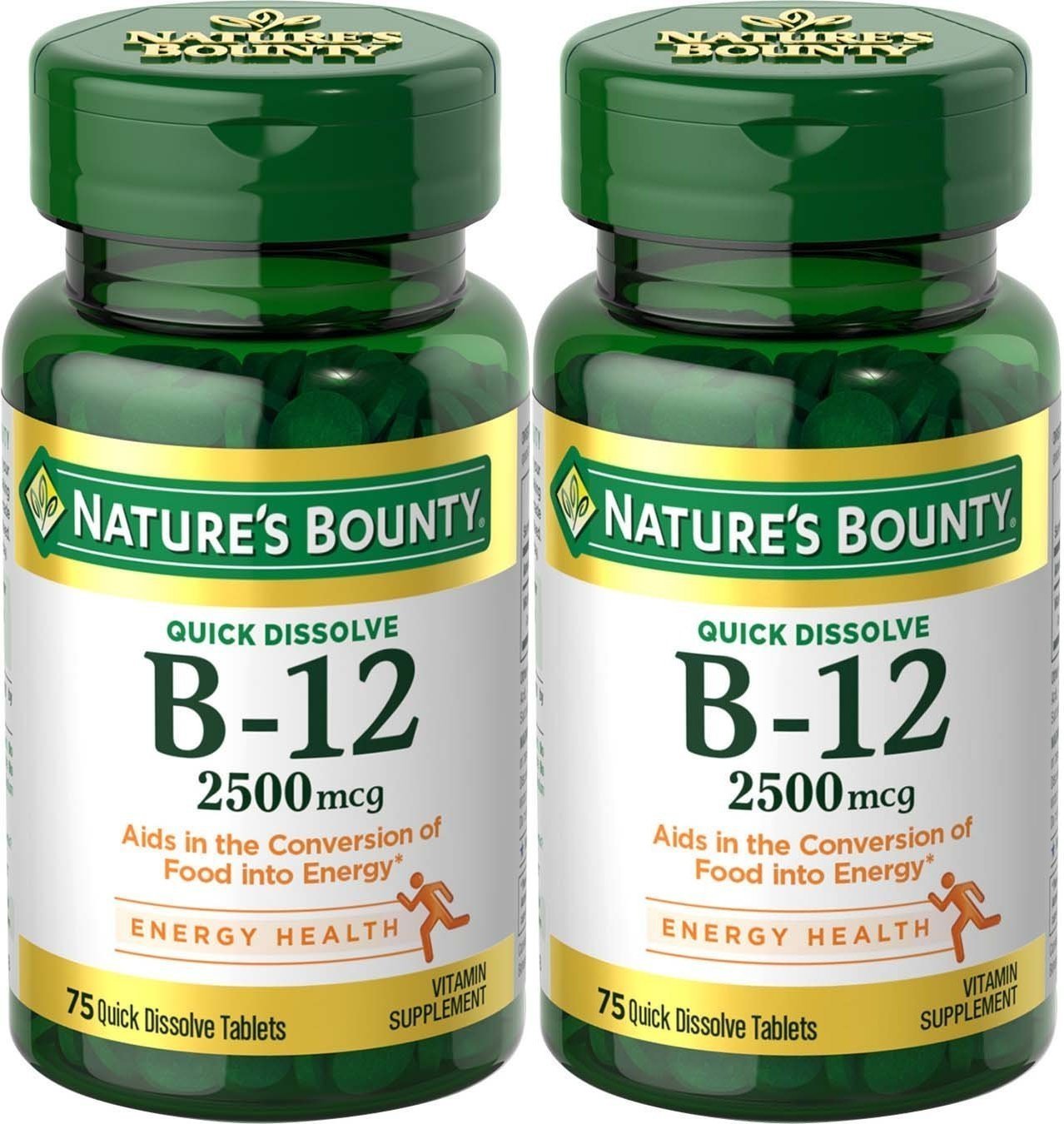 Nature's Bounty Vitamin B-12 Quick Dissolve 2500 mcg Natural Cherry Flavor Tablets 150