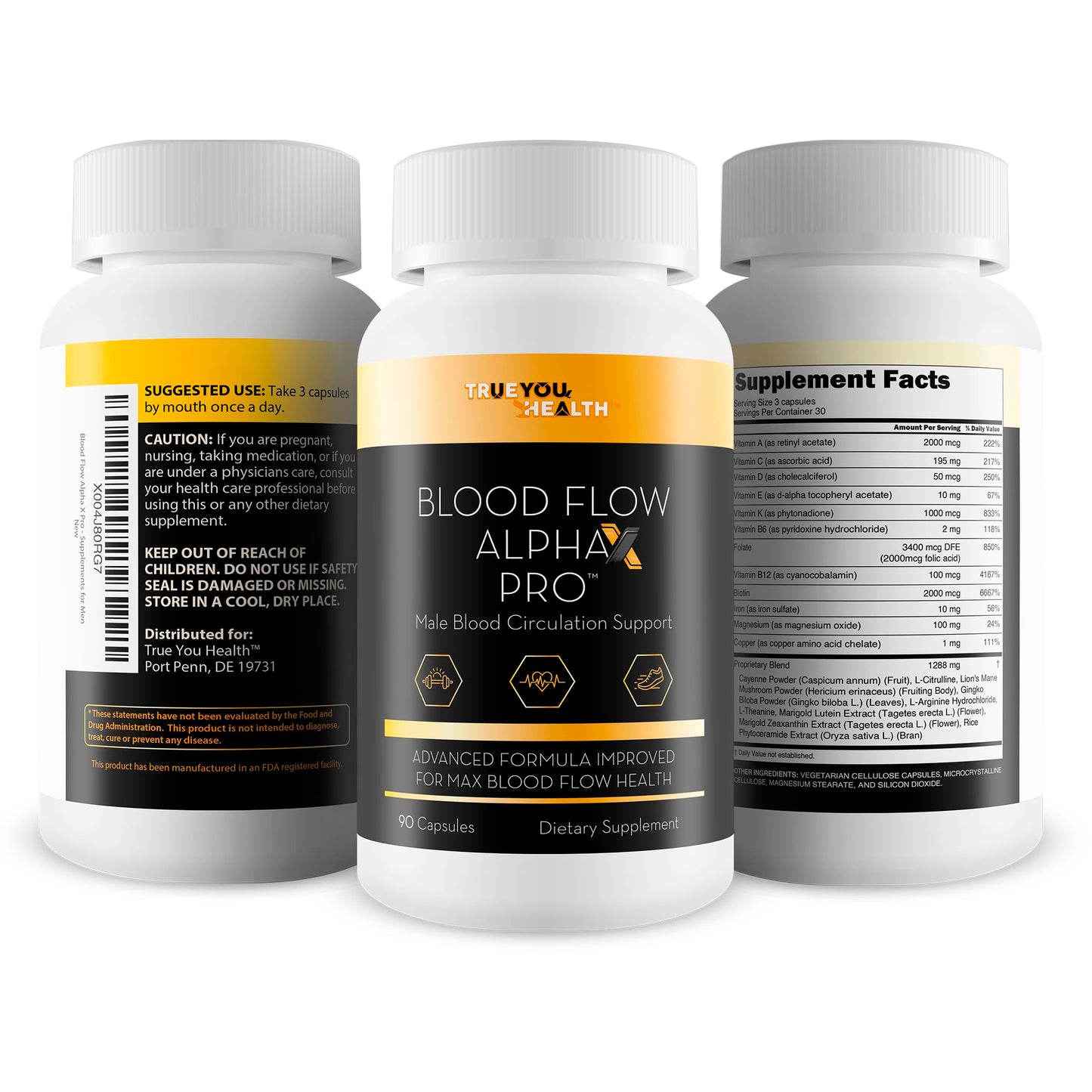 True You Health Blood Flow Alpha X Pro Capsules, 90 Count