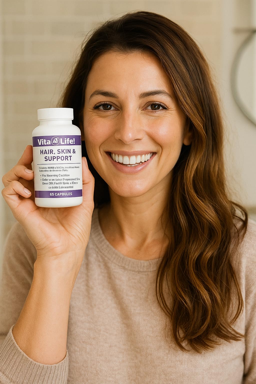 Vita4Life Biotin 2000mcg + MSM Hair Growth Vitamins for Women & Men Capsules, 60 Count
