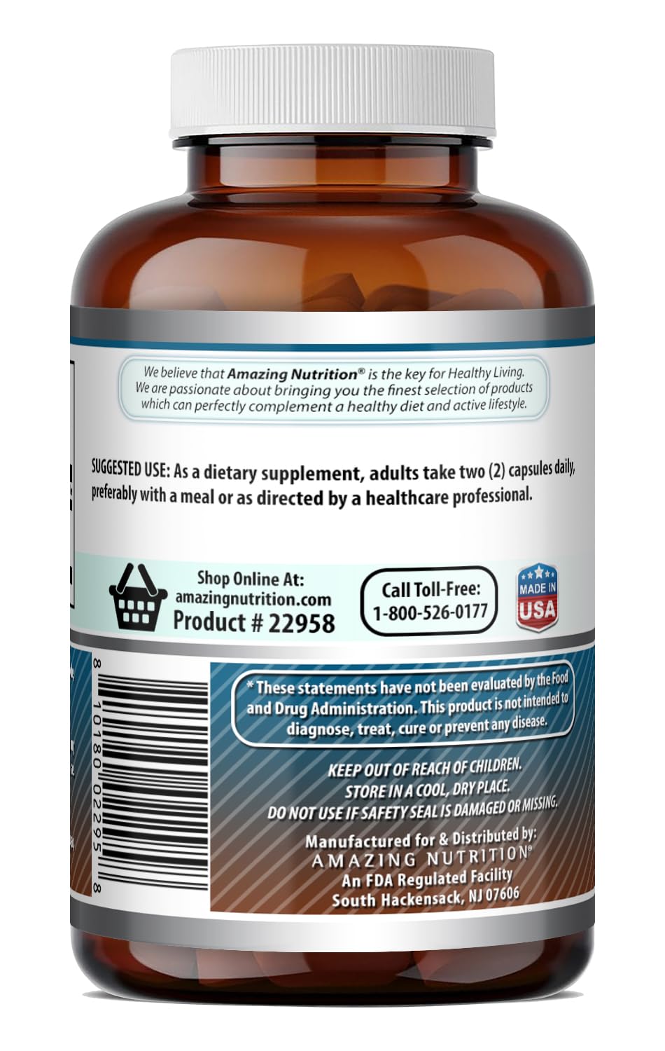 Amazing Nutrition Calcium Pyruvate Supplement Capsule, 120 Capsules