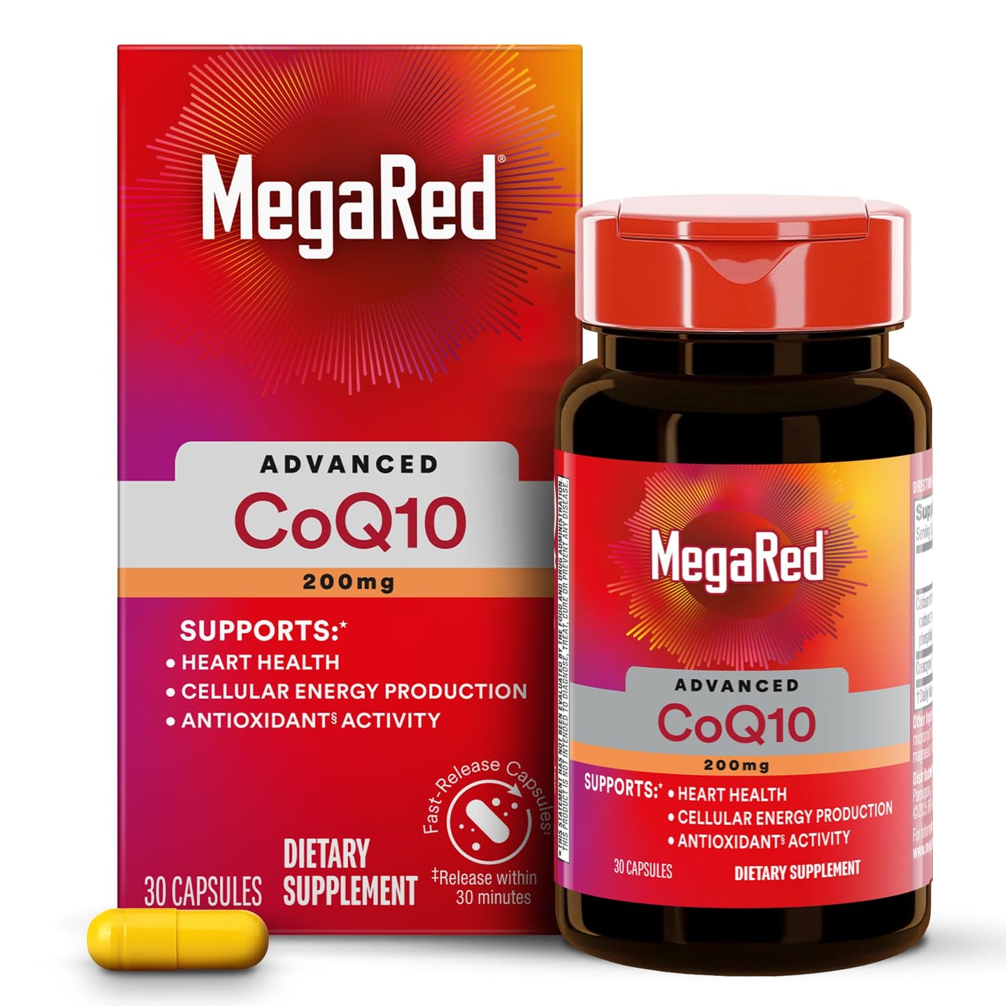 MegaRed CoQ10 200mg Capsules, 30 Count