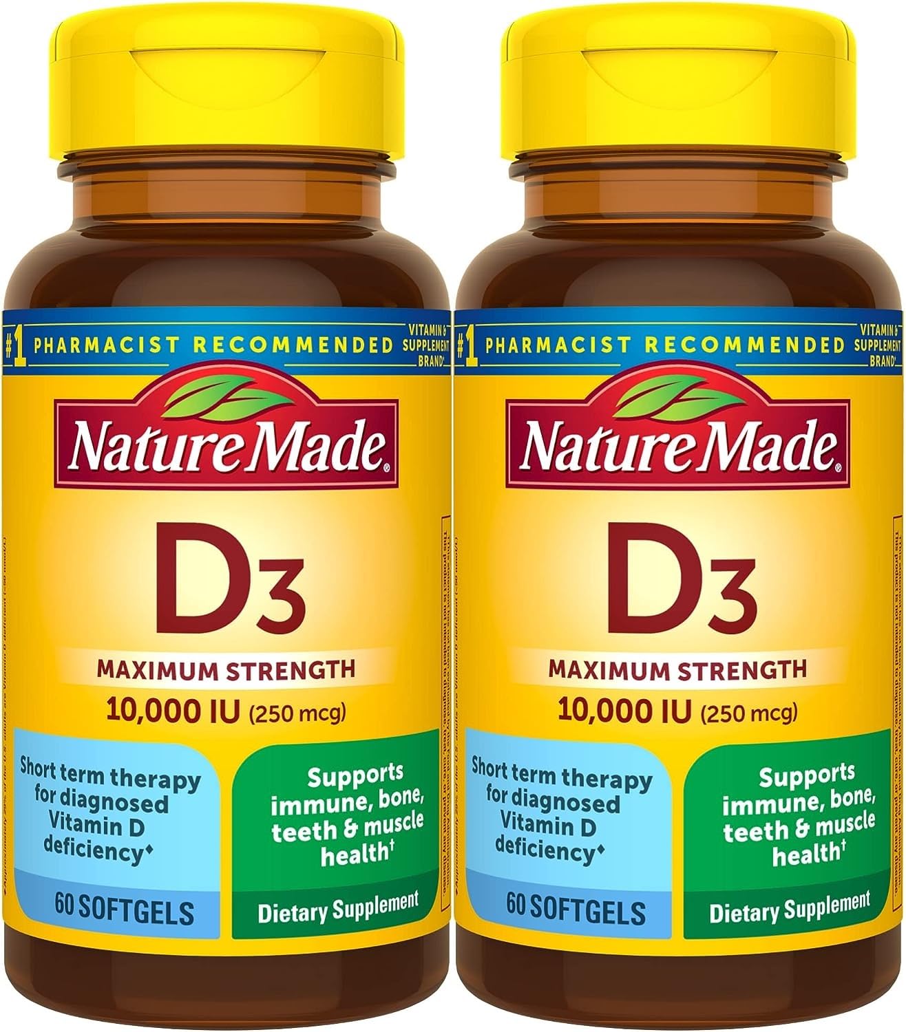 Nature Made Maximum Strength Vitamin D3 10000 IU Softgels, 120 Softgels