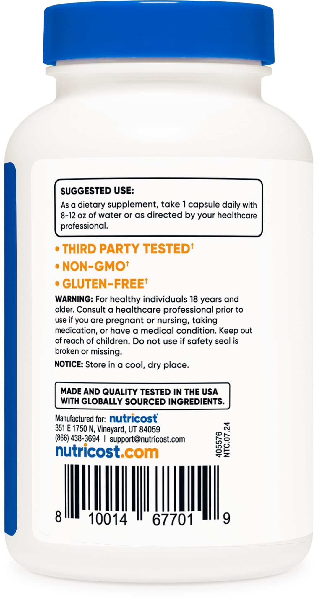 Nutricost Potassium Citrate 99mg Capsules, 240 Count