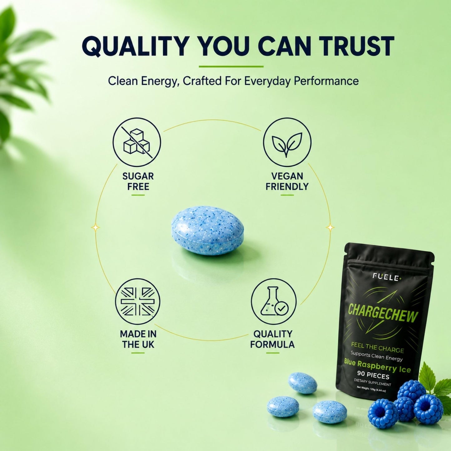 FUELE+ Energy Chews Gummy, 90 Count