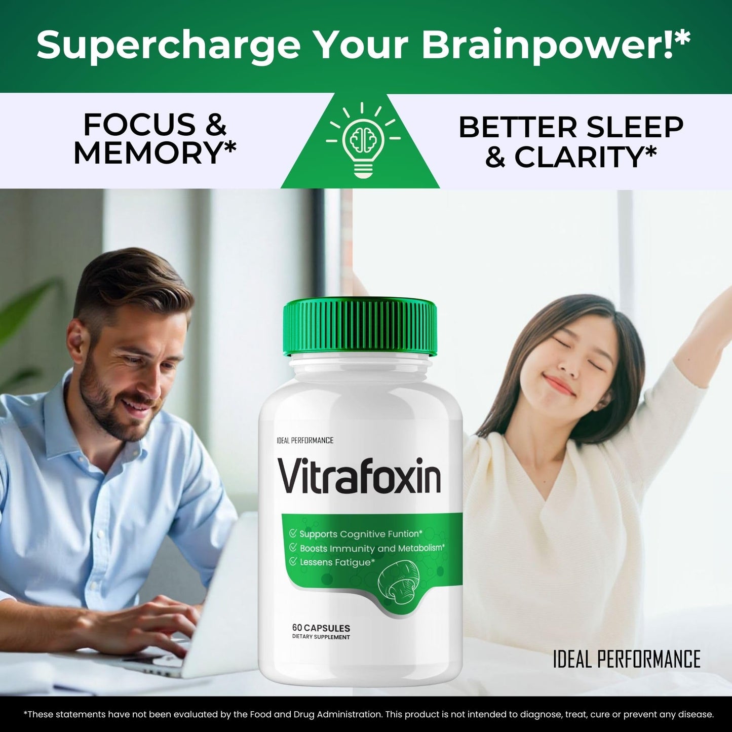 IDEAL PERFORMANCE Vitrafoxin Capsules, Nerve & Brain Health Support, 120 Capsules