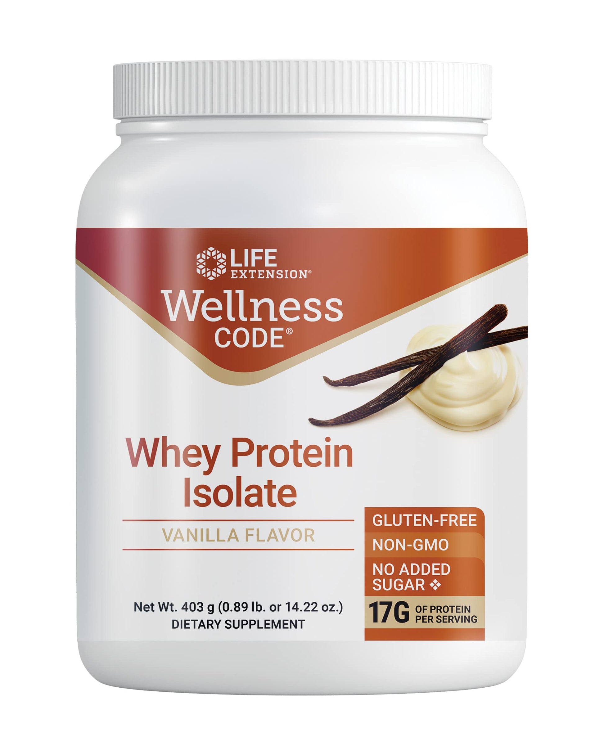 Life Extension Wellness Code Whey Protein Isolate Powder 14.22 oz
