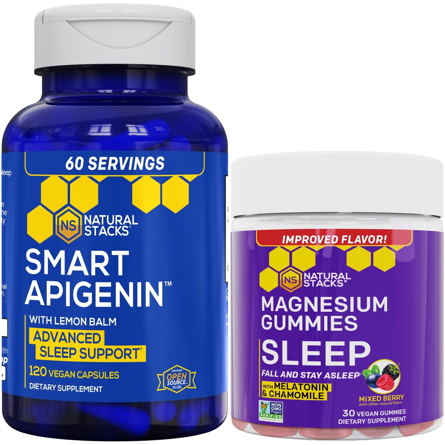 NATURAL STACKS Apigenin + Magnesium Sleep Gummies Bundle, 150 Pieces