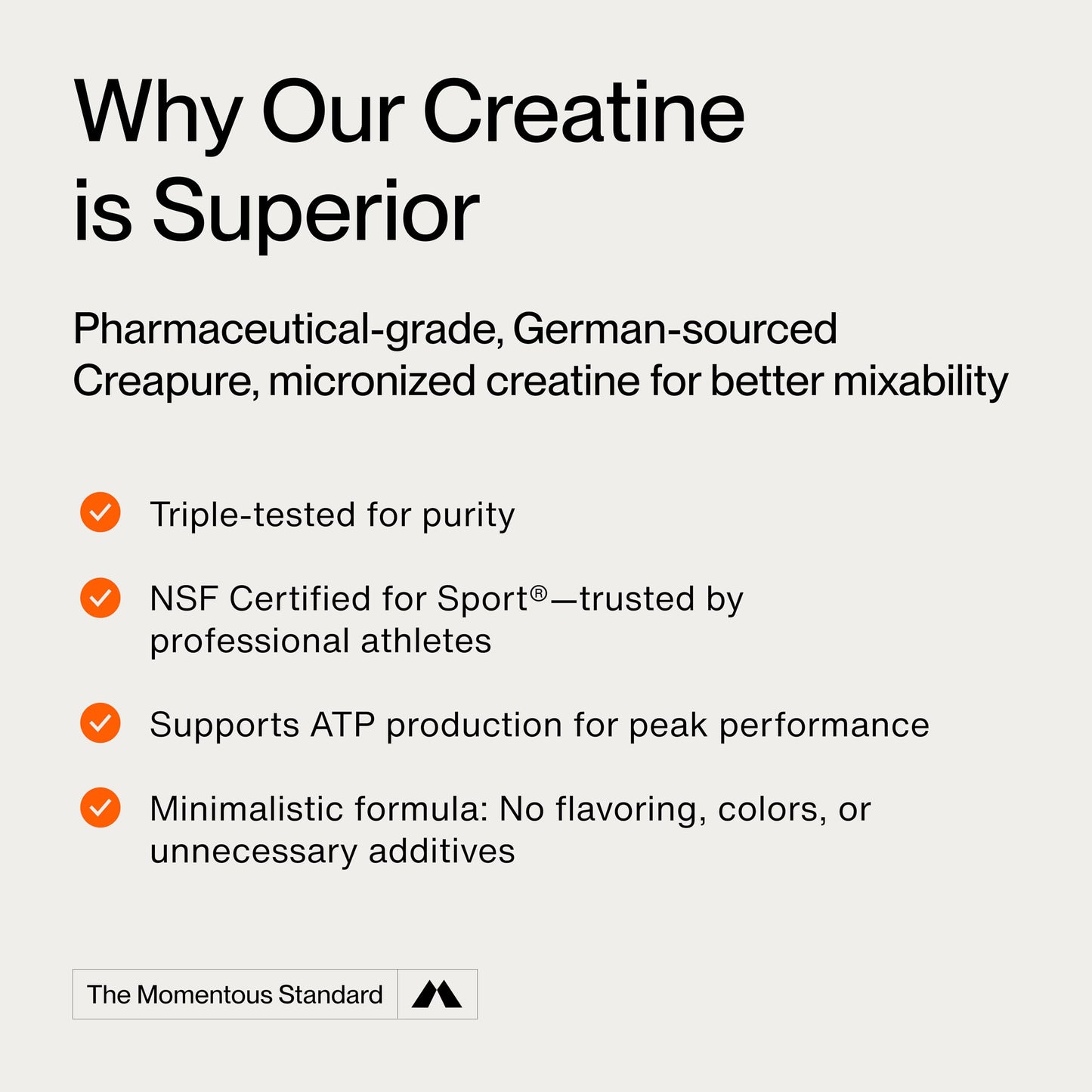 Momentous Creatine Monohydrate Powder, 15 Servings