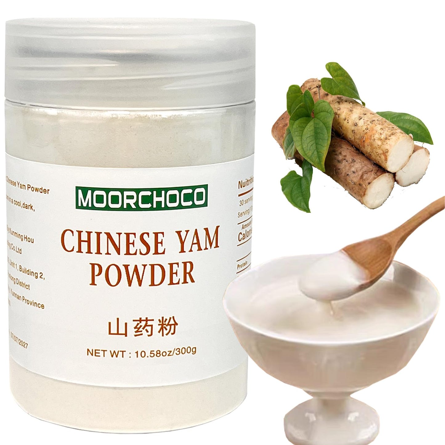 MOORCHOCO Chinese Yam Powder, 10.58 oz