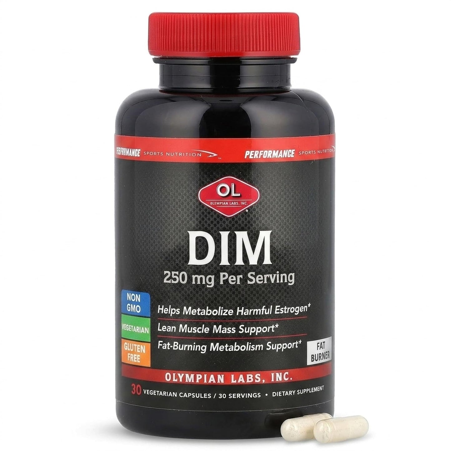 Olympian Labs Performance DIM Supplement 250mg Capsules, 30 Count