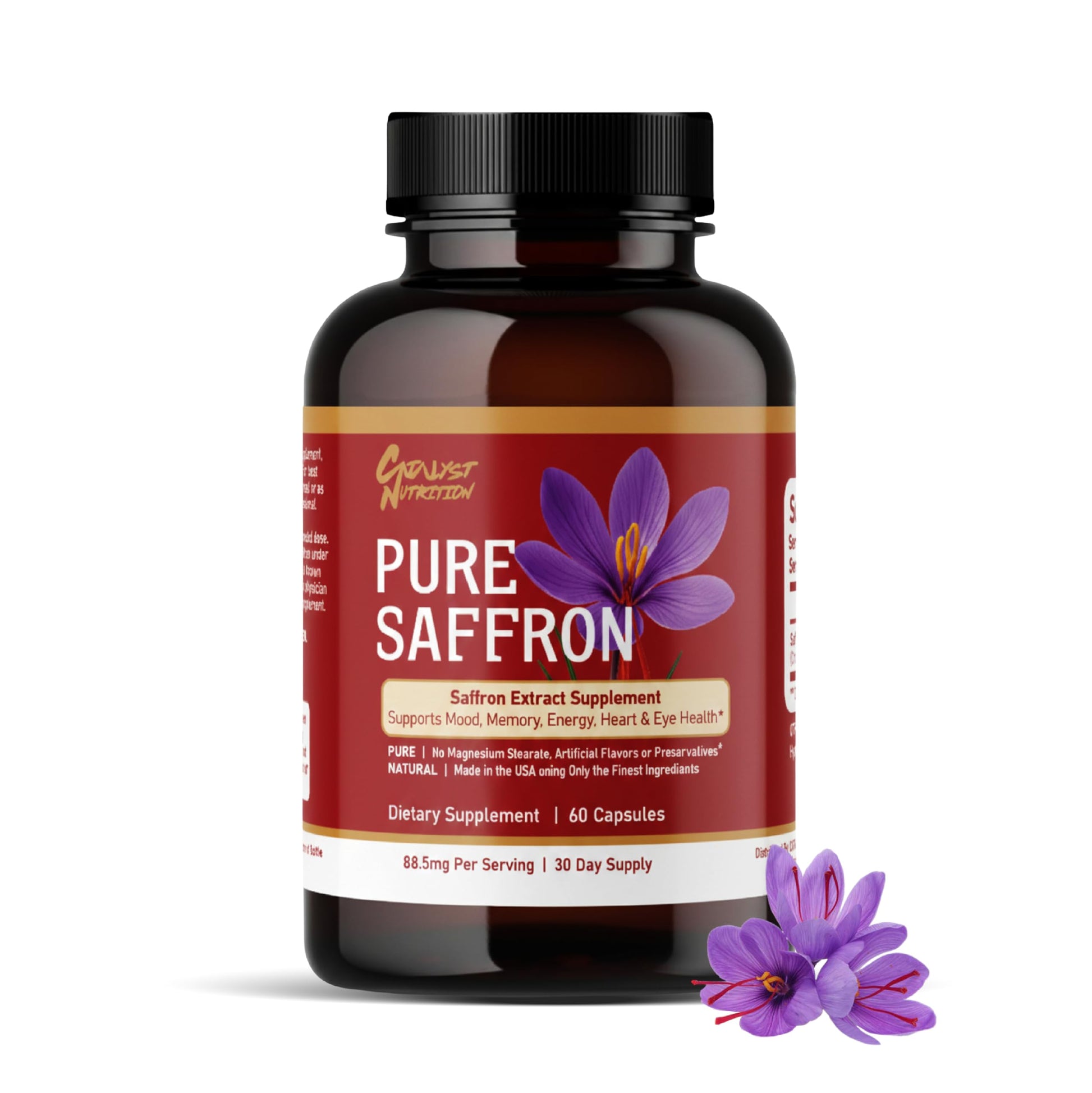 Catalyst Nutrition Pure Saffron Extract Capsules, 60 Capsules
