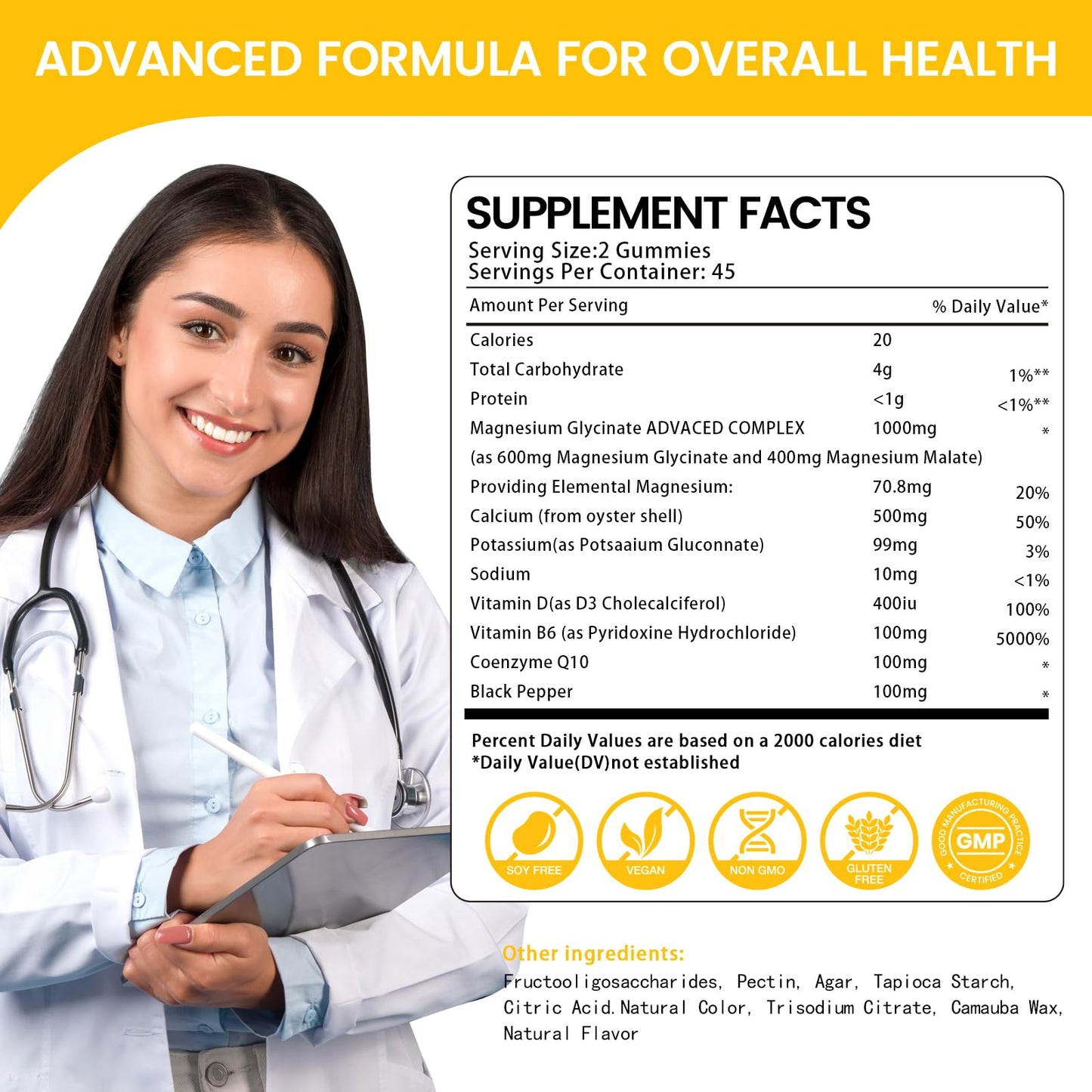 Health4All Magnesium Glycinate Gummies 1000mg, 90 Gummies