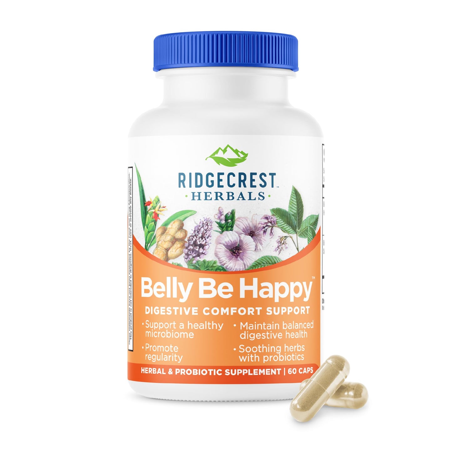 RidgeCrest Herbals Belly Be Happy Probiotic Capsule 60 Count