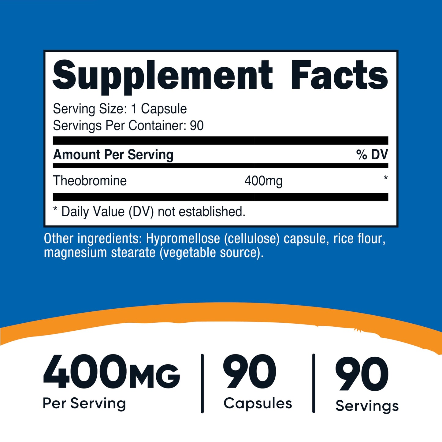 Nutricost Theobromine 400mg Capsules, 90 Count