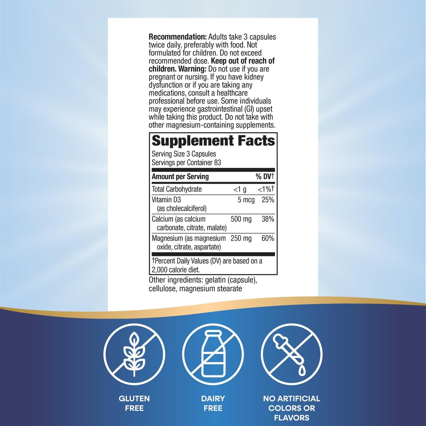 Nature's Way Calcium Magnesium & Vitamin D Complex 250 Capsules