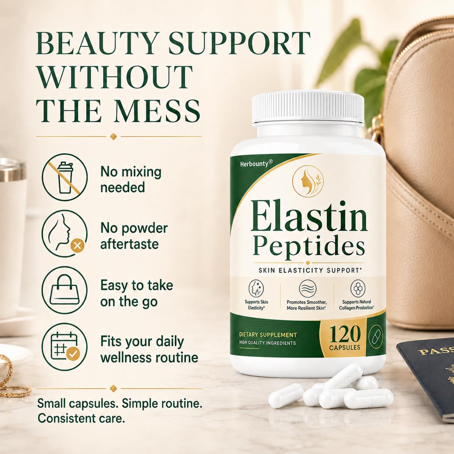 Herbounty Elastin Peptides Skin Tightening Formula Capsule, 120 Capsules