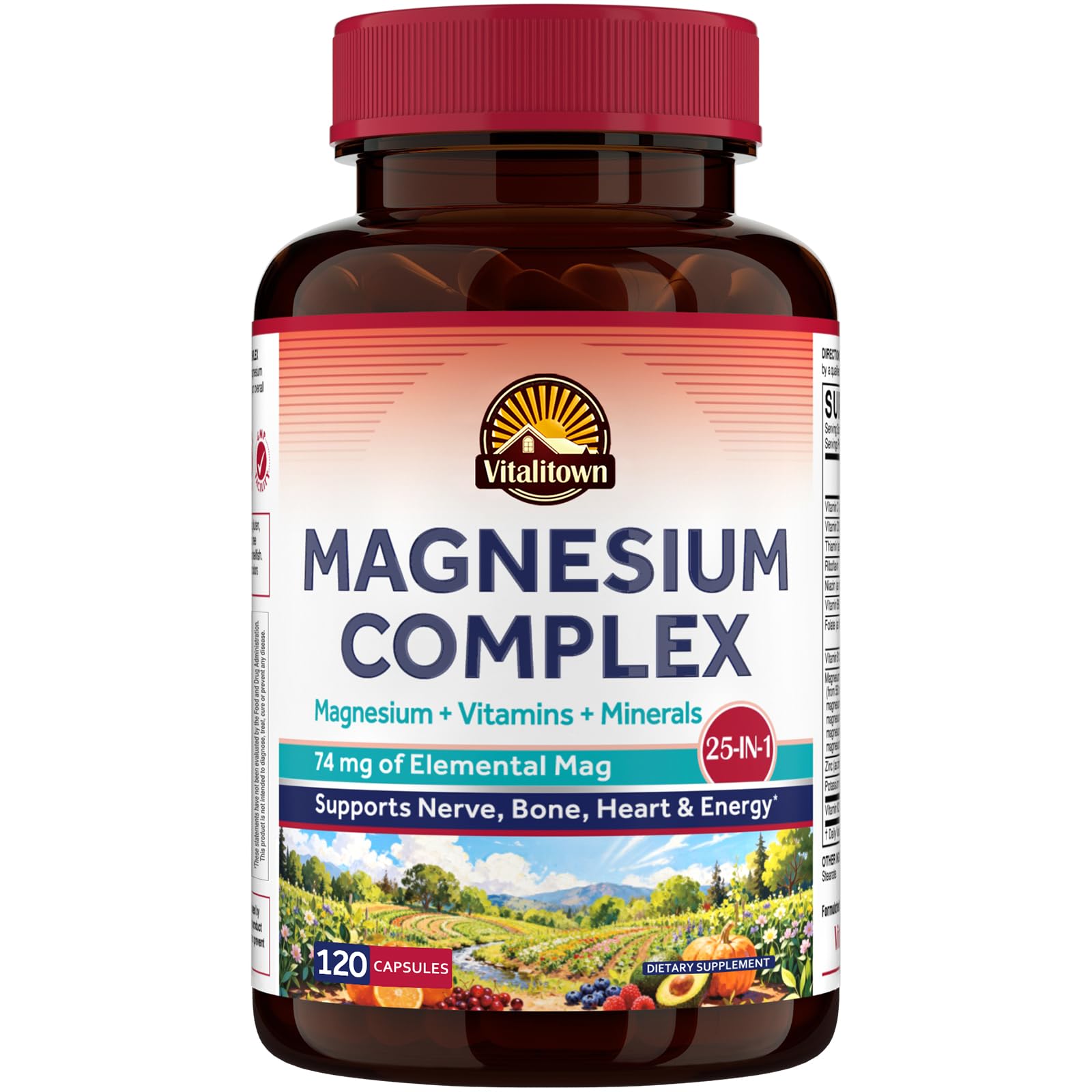 Vitalitown 25-in-1 Magnesium Complex Capsules, 120 Capsules