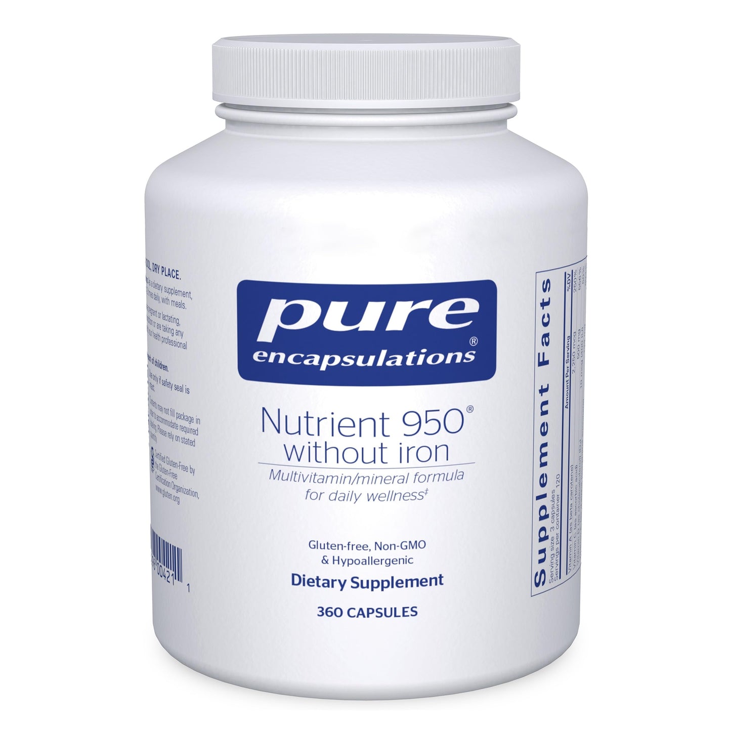 Pure Encapsulations Nutrient 950 Without Iron, 360 Capsules