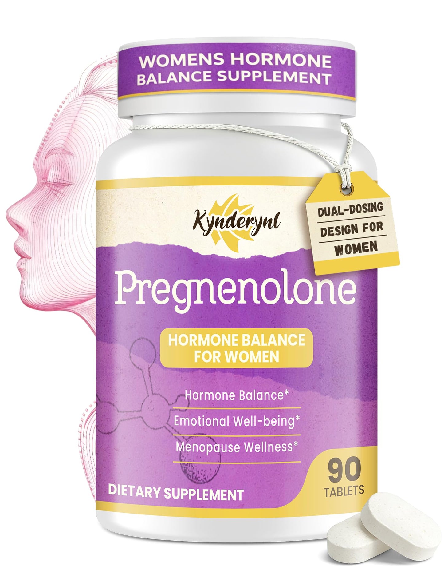 Kynderynl Pregnenolone with Ashwagandha for Women Tablets 90 Count