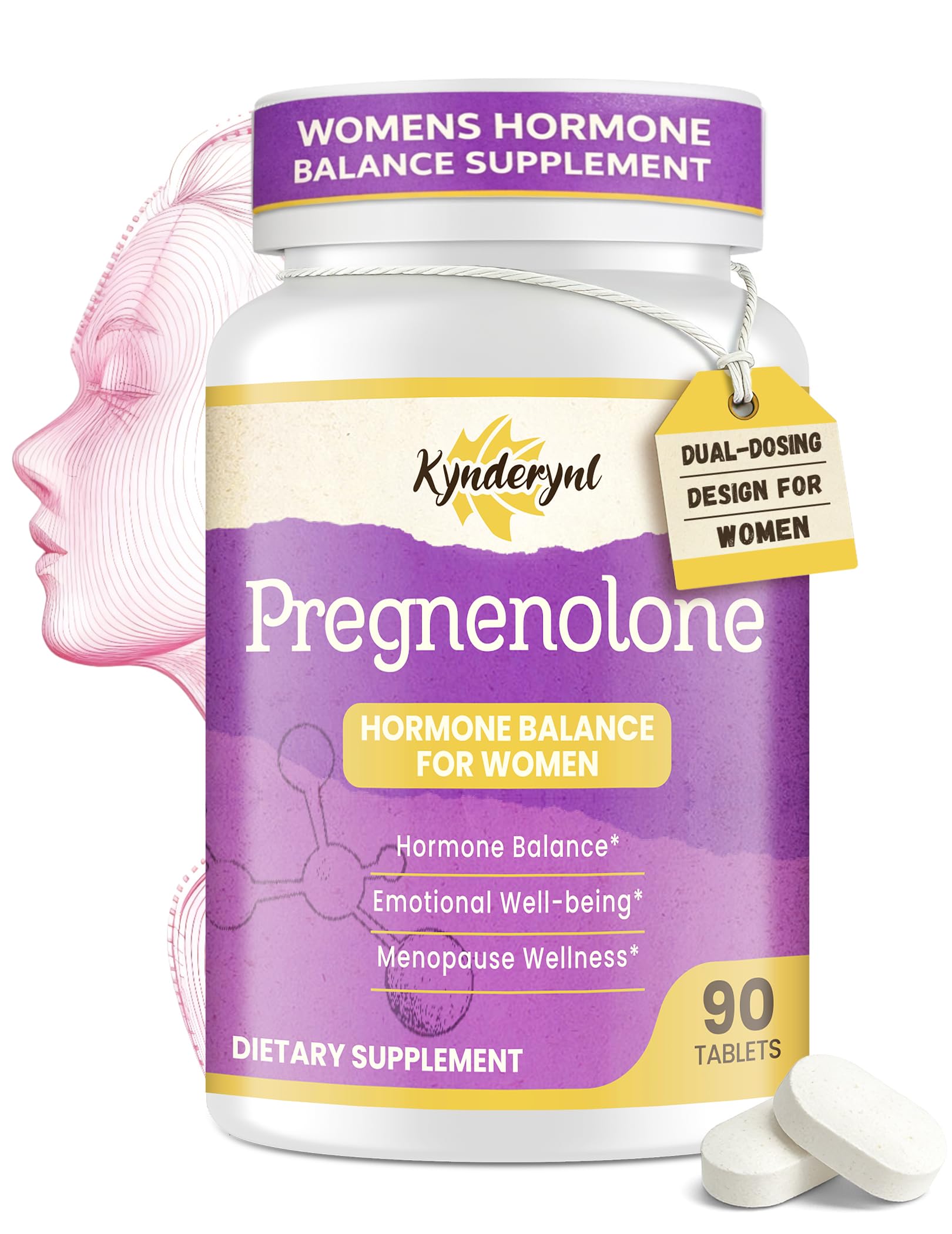 Kynderynl Pregnenolone with Ashwagandha for Women Tablets 90 Count