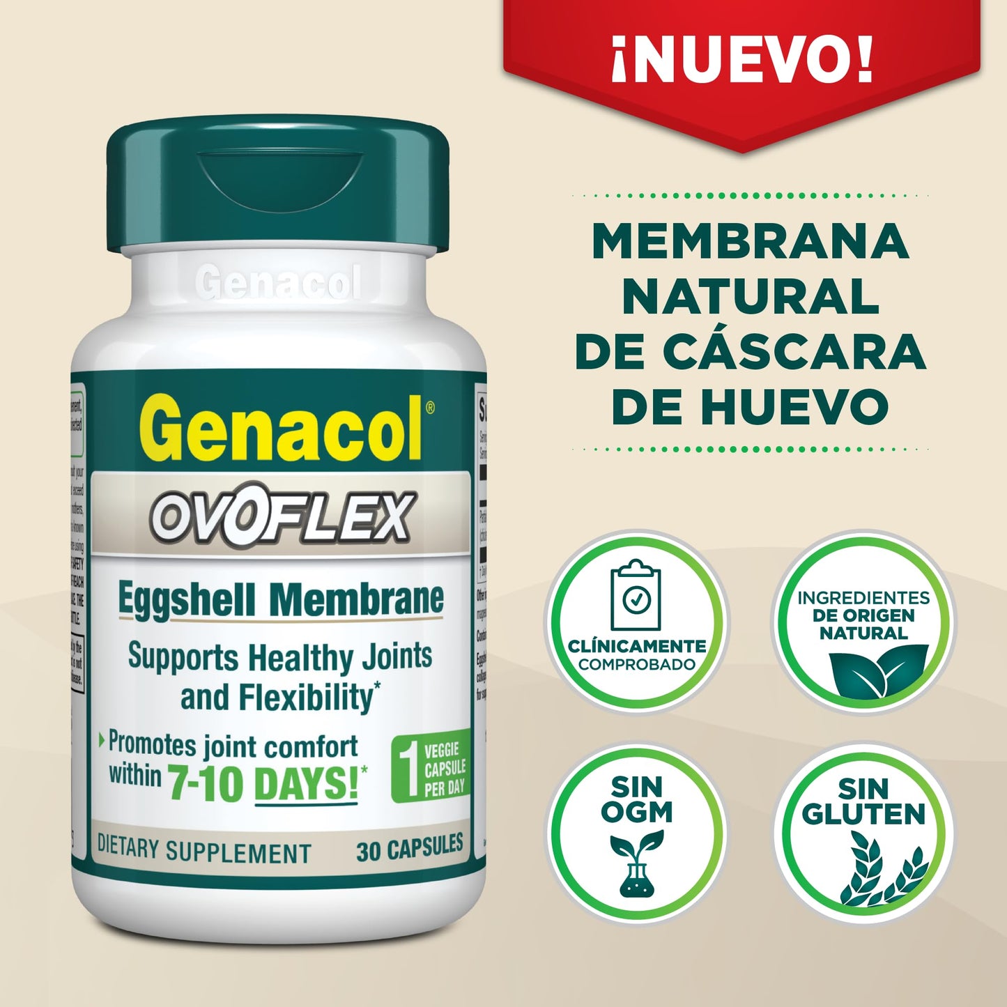 Genacol Ovoflex Natural Eggshell Membrane Supplement Capsule 30 Count