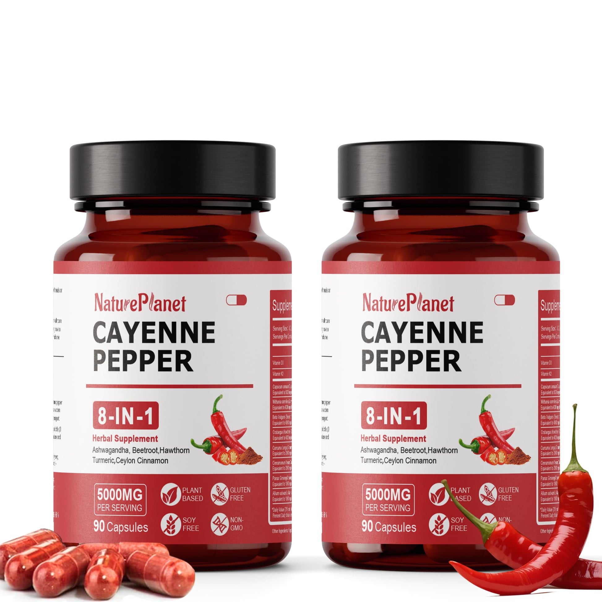 NaturePlanet Vascu Flow Cayenne Pepper Capsules, 90 Count
