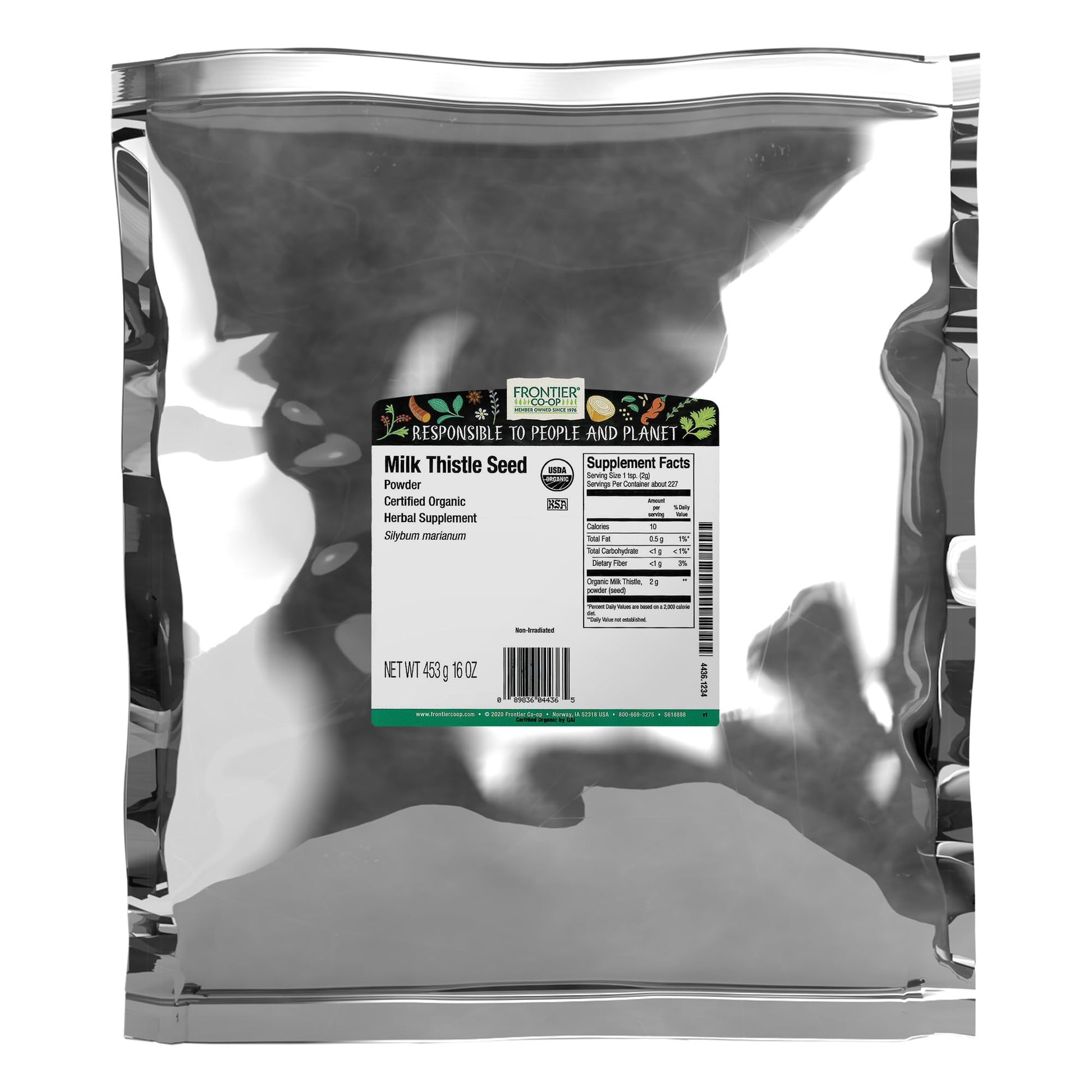 Frontier Co-op Organic Milk Thistle Seed Powder 16 oz