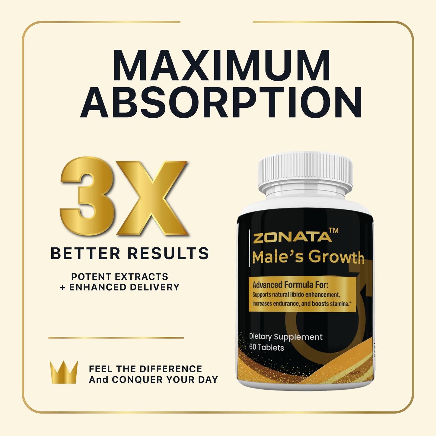 Zonata Men's Dietary Supplements Tablets, 120 Tablets