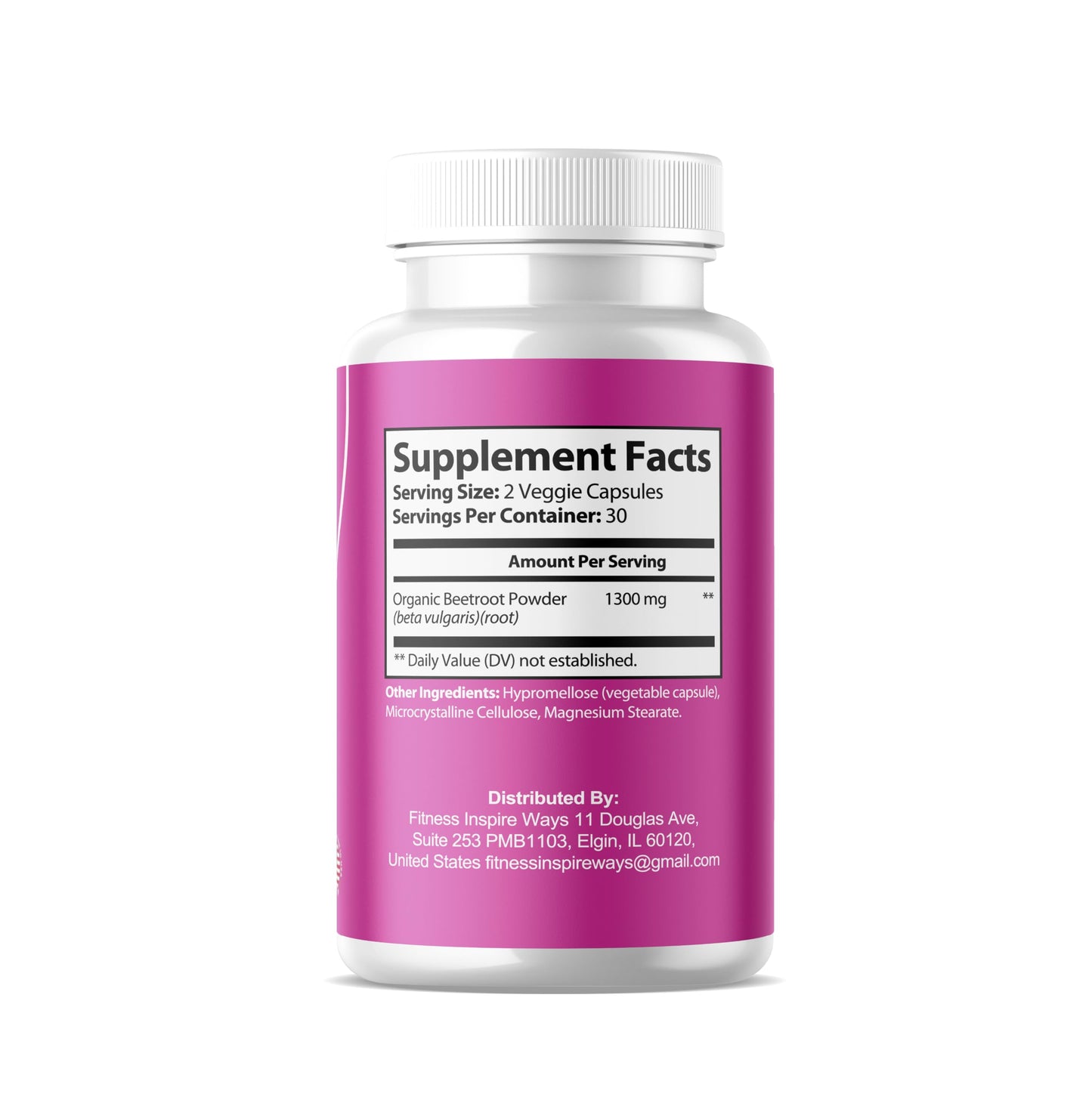 Fitness InspireWays Beet Root Capsules 1300mg Per Serving Beetroot Extract Powder - Superfood Supplement, 60 Capsules