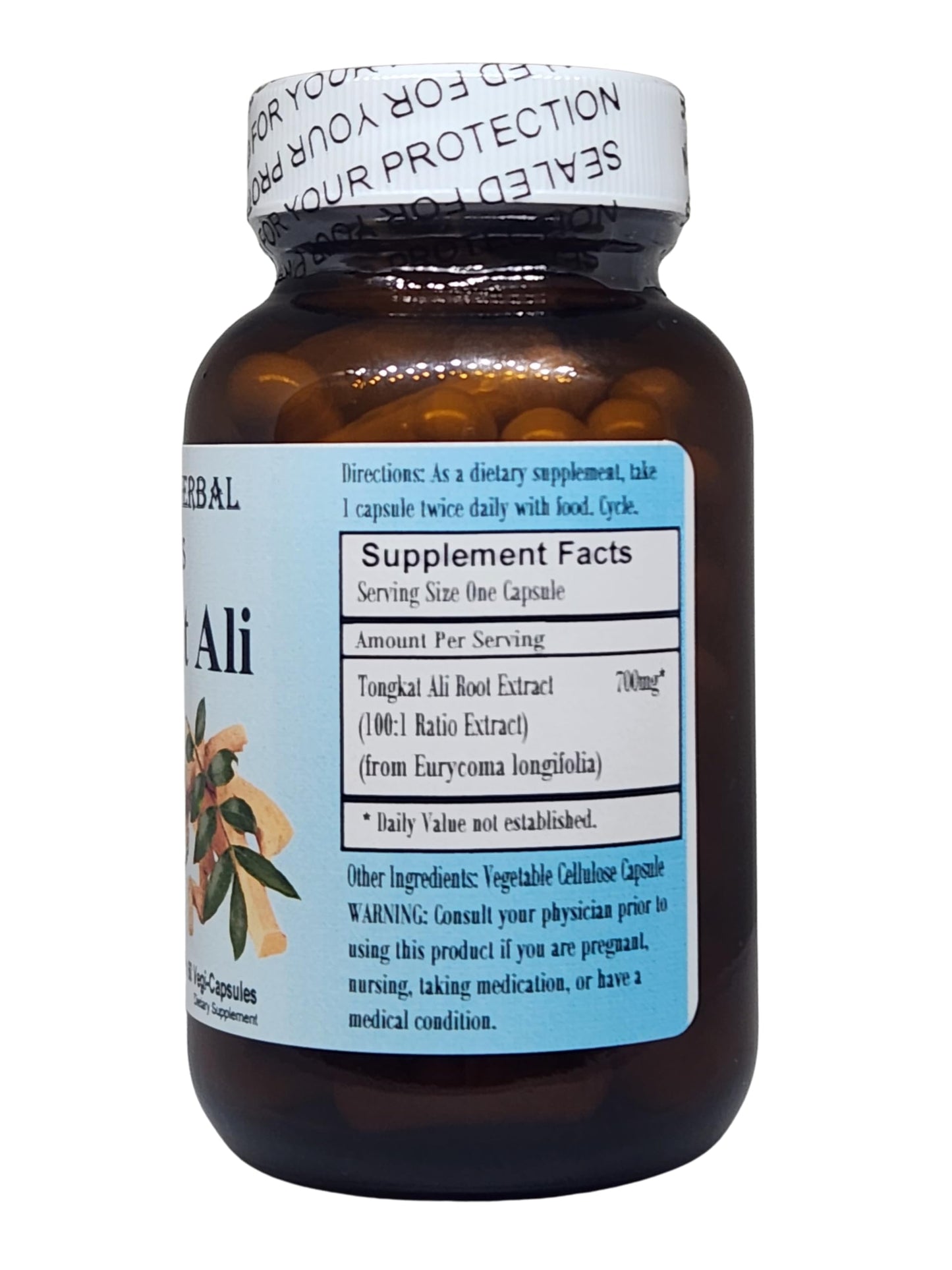 Barlowe's Herbal Elixirs Tongkat Ali 100:1 Extract Powder 700mg 60 Capsules