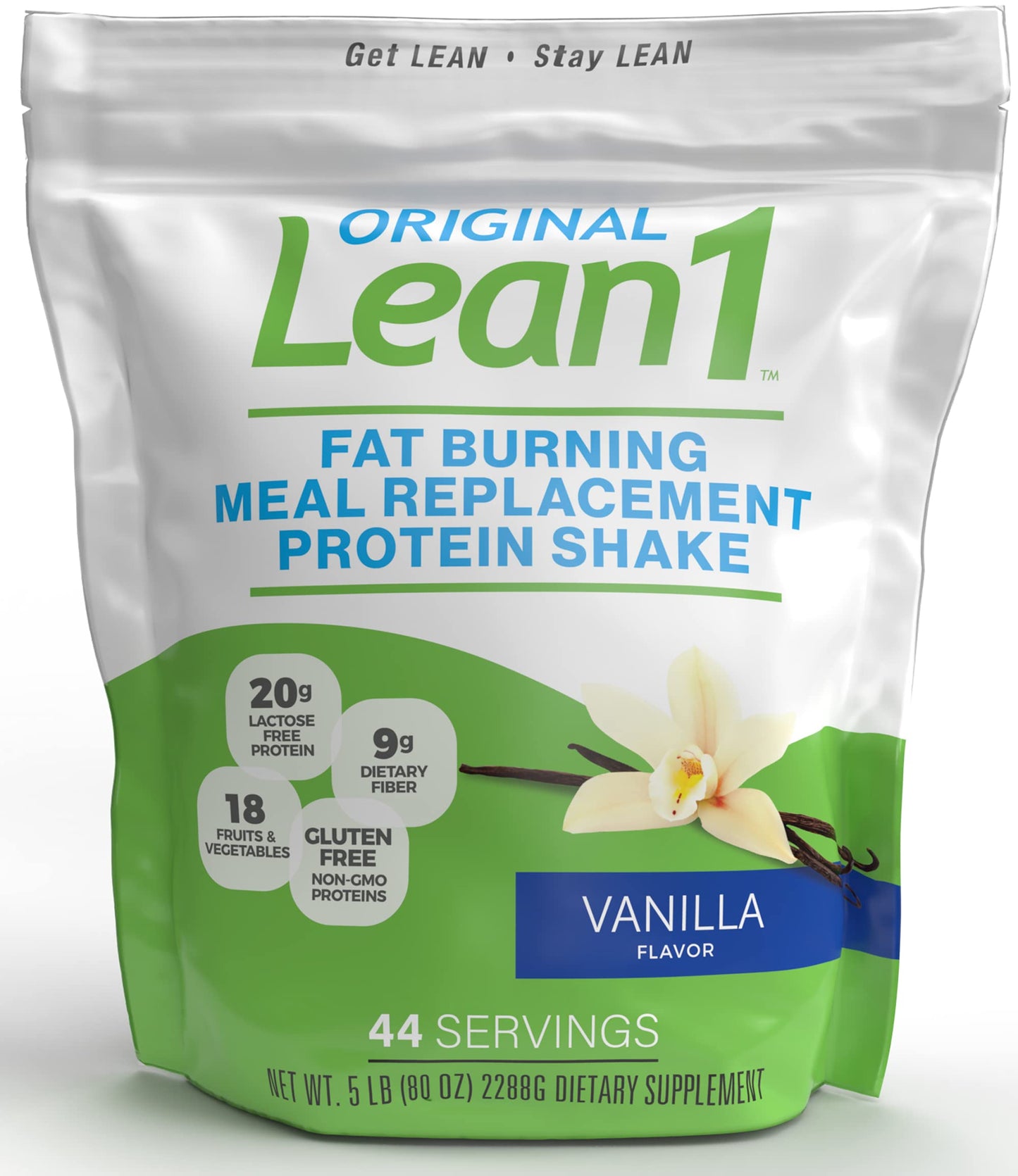 LEAN1 Vanilla Meal Replacement Protein Shake Powder, 80 oz