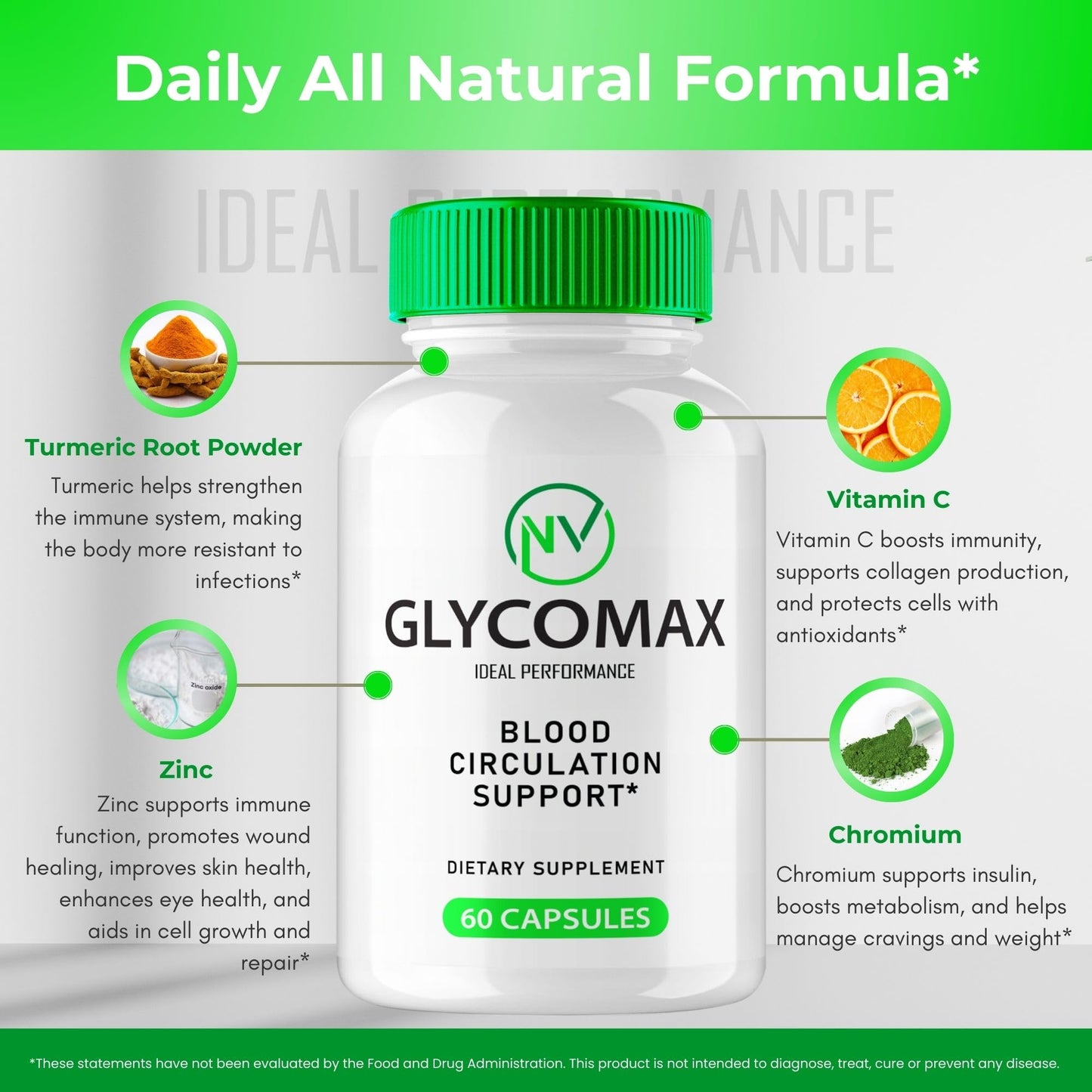 IDEAL PERFORMANCE GlycoMax Advanced Blood Formula Capsules, 300 Capsules