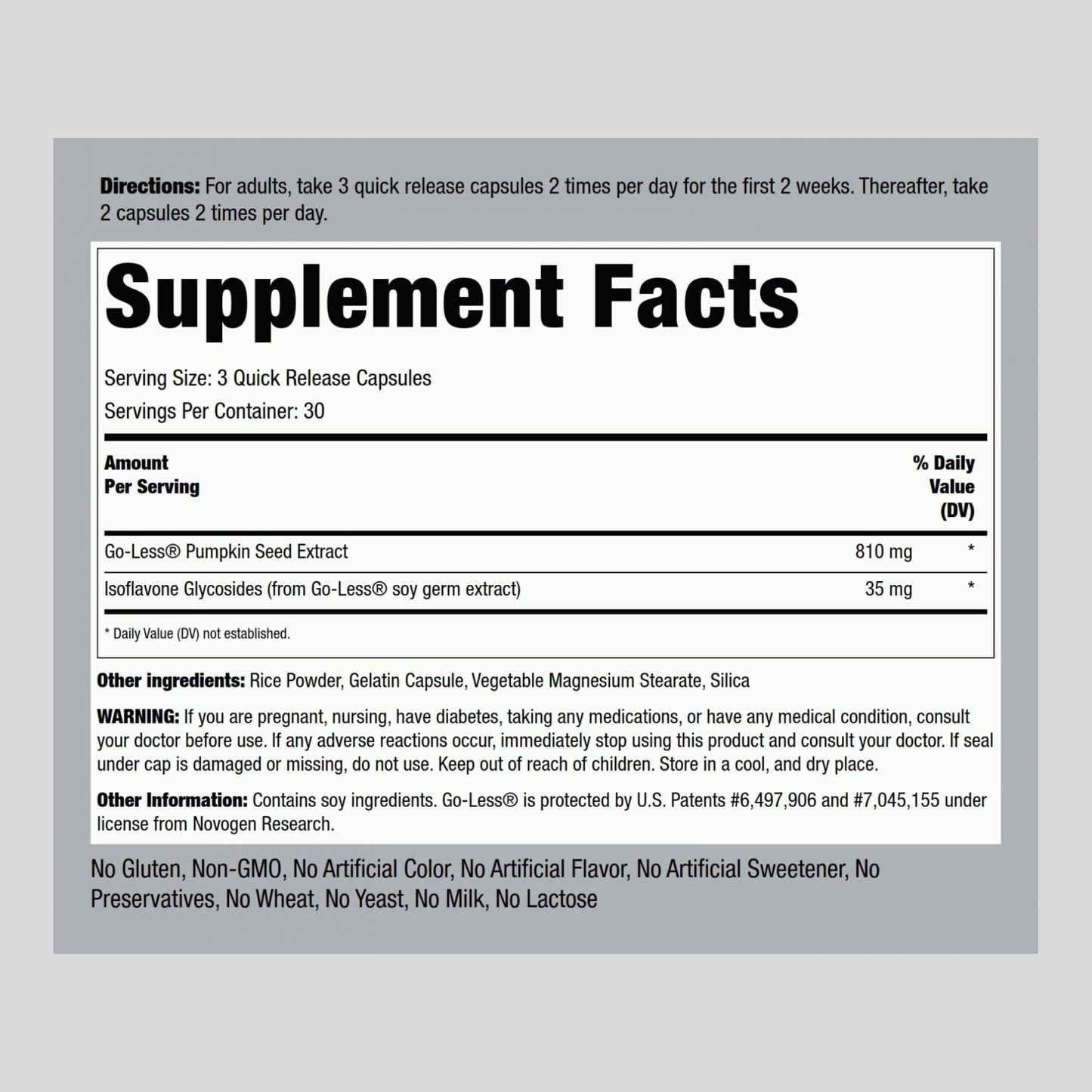 Piping Rock Bladder Control Pills for Women and Men Capsule, 90 Count