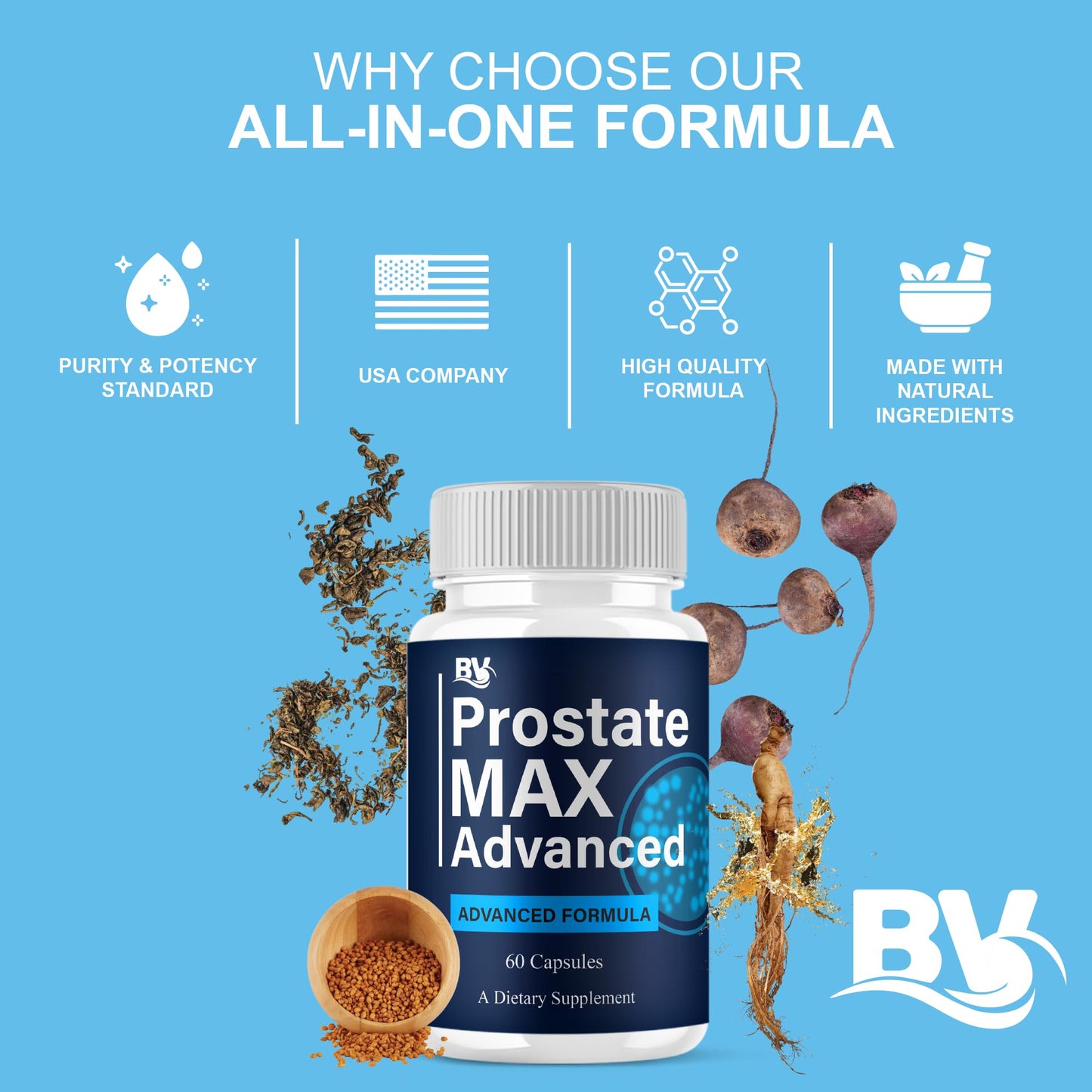 BLUE VIBE Prostate Max Advanced Capsules, 60 Count