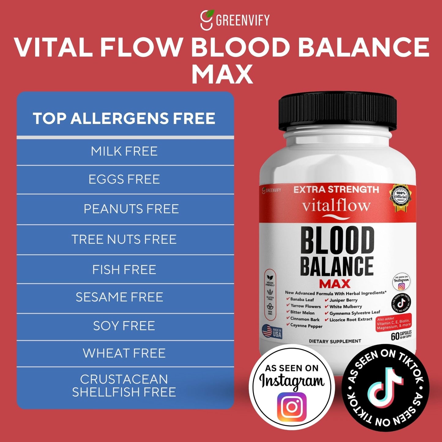 GREENVIFY VitalFlow Blood Balance Max Capsules 600