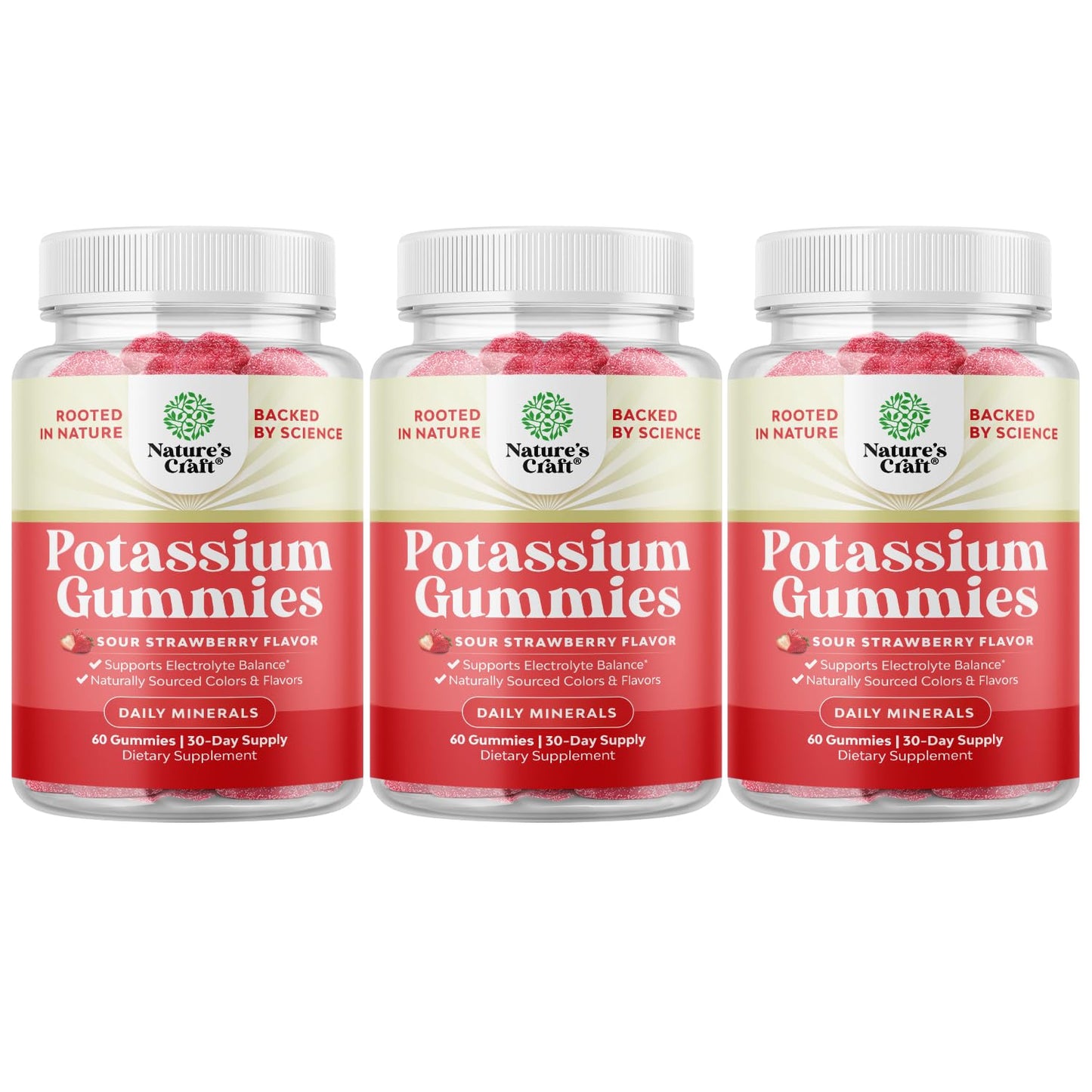 Natures Craft Potassium Gummies for Adults 180 Gummies