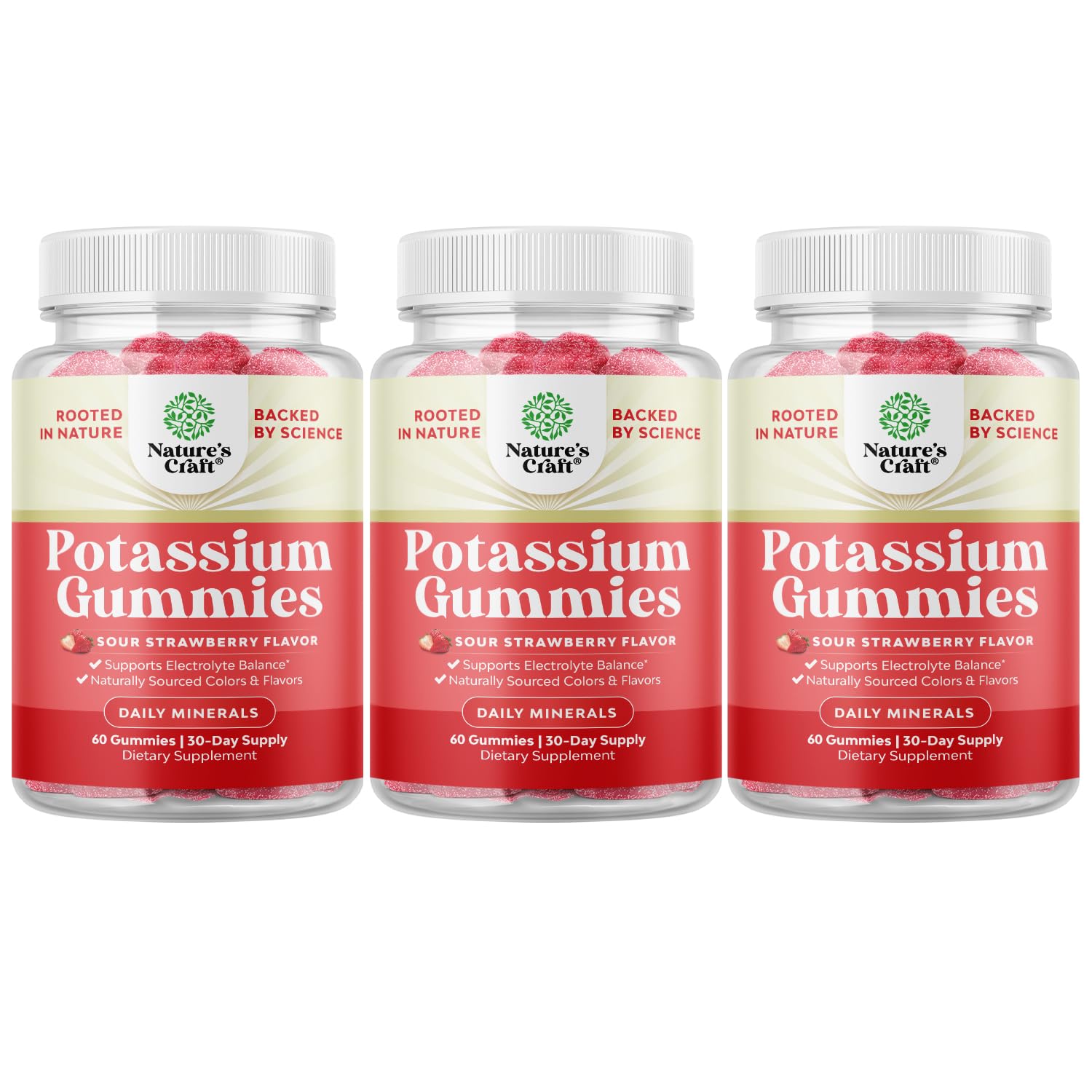 Natures Craft Potassium Gummies for Adults 180 Gummies
