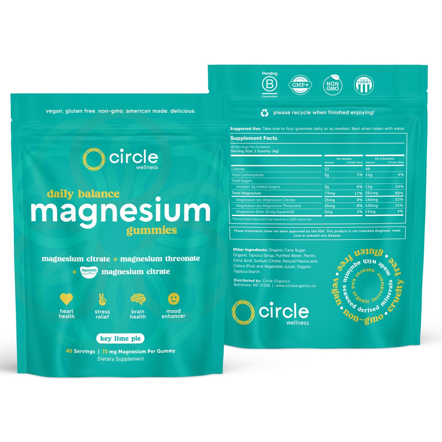 Circle Organics Daily Balance Magnesium Gummies 1 Count