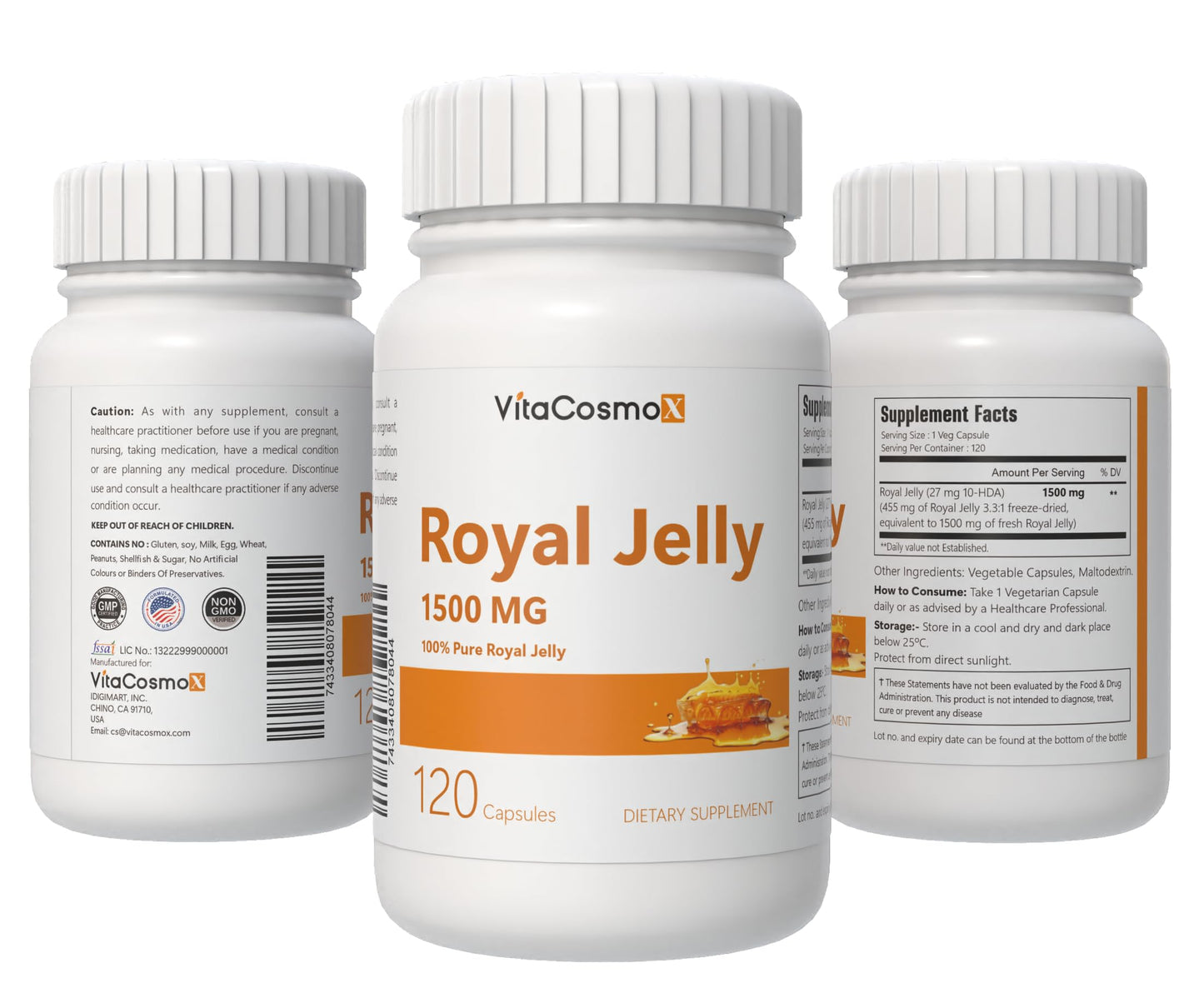 VitaCosmoX Royal Jelly Capsule 1 Count