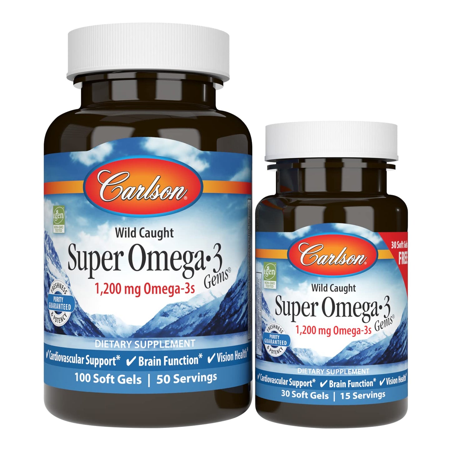 Carlson Super Omega-3 Gems Softgels, 100 Softgels